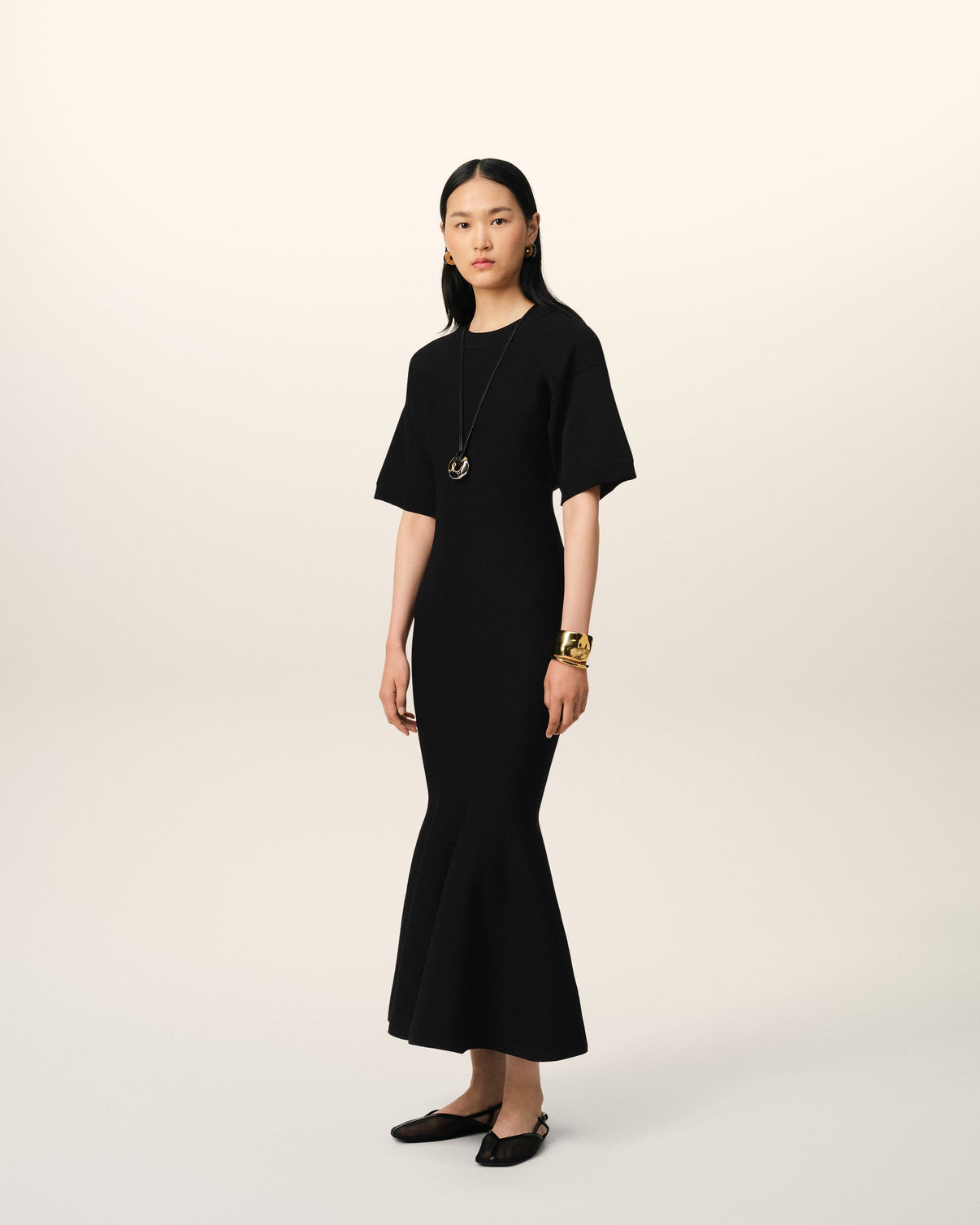 Black Godet Dress
