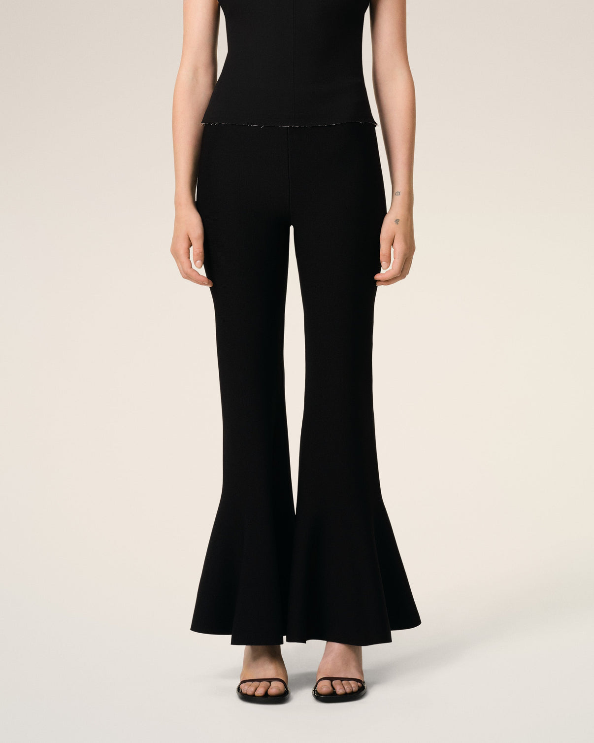 Black Godet Short Trousers
