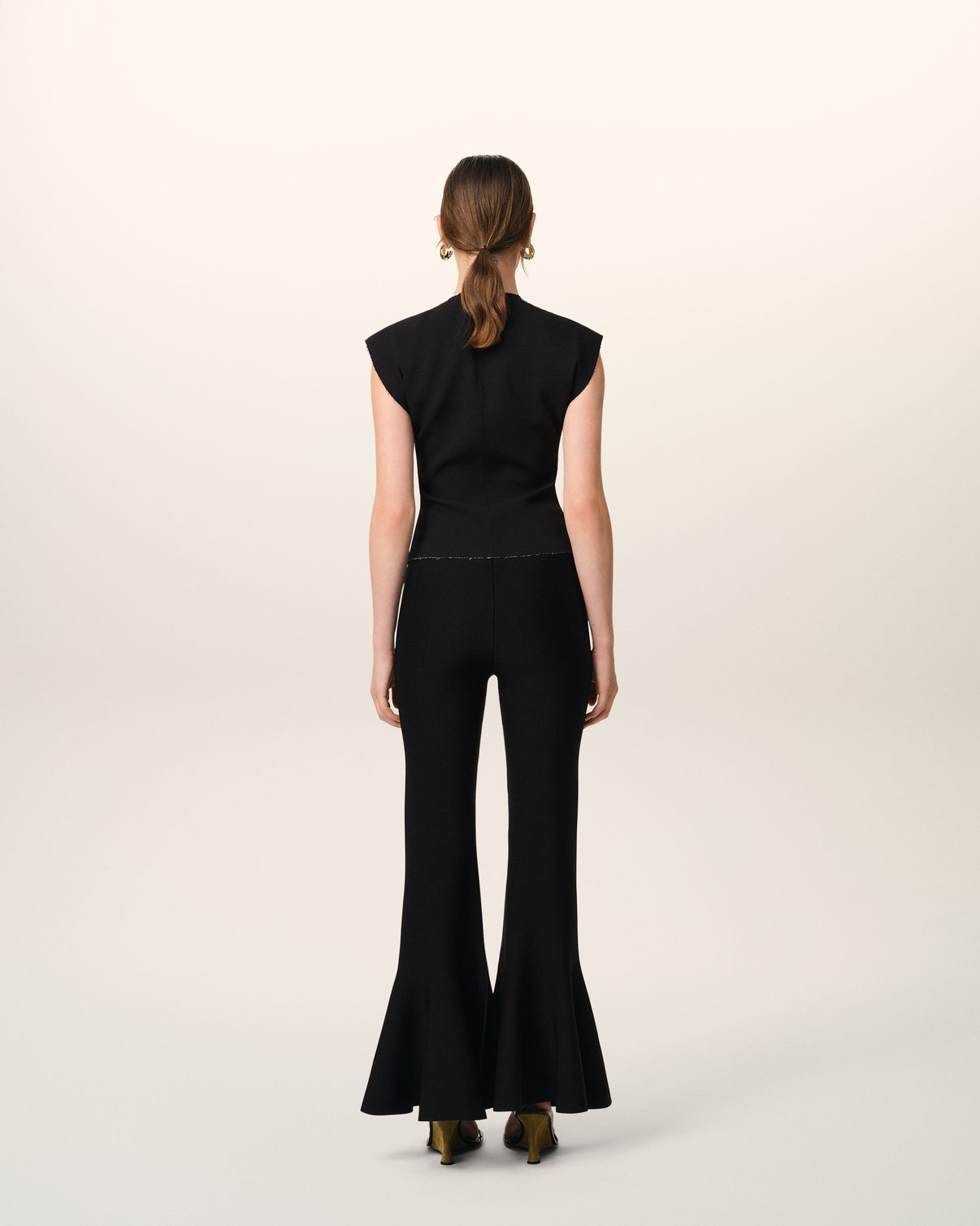 Black Godet Short Trousers
