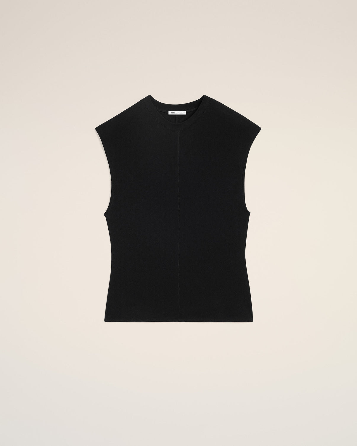 Black Jersey Sleeveless Fitted Top