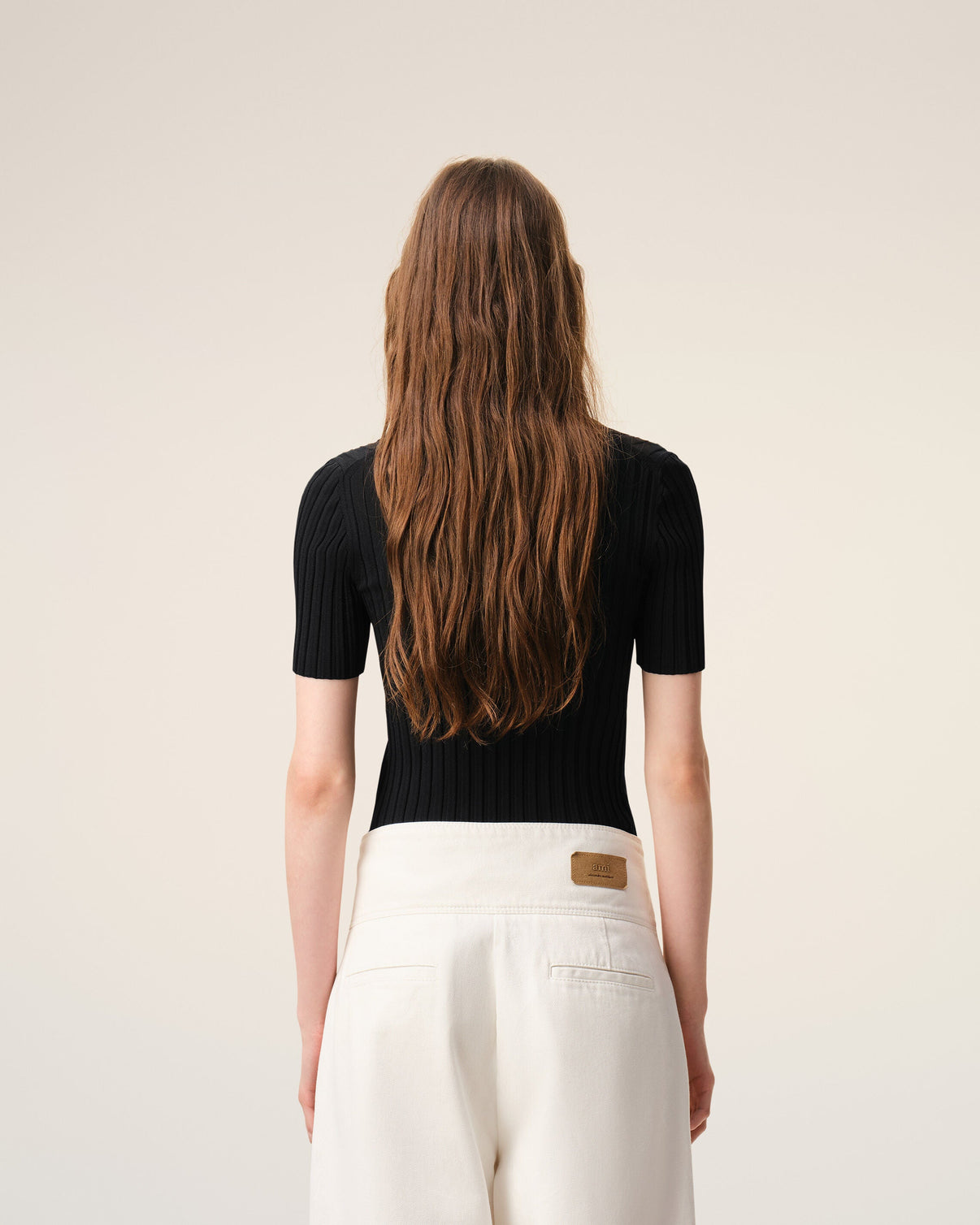 Black Knit Short Sleeves Polo
