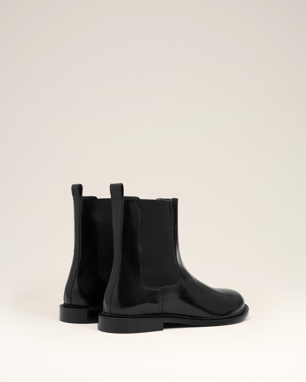 Black Leather Anatomical Toe Chelsea Boots