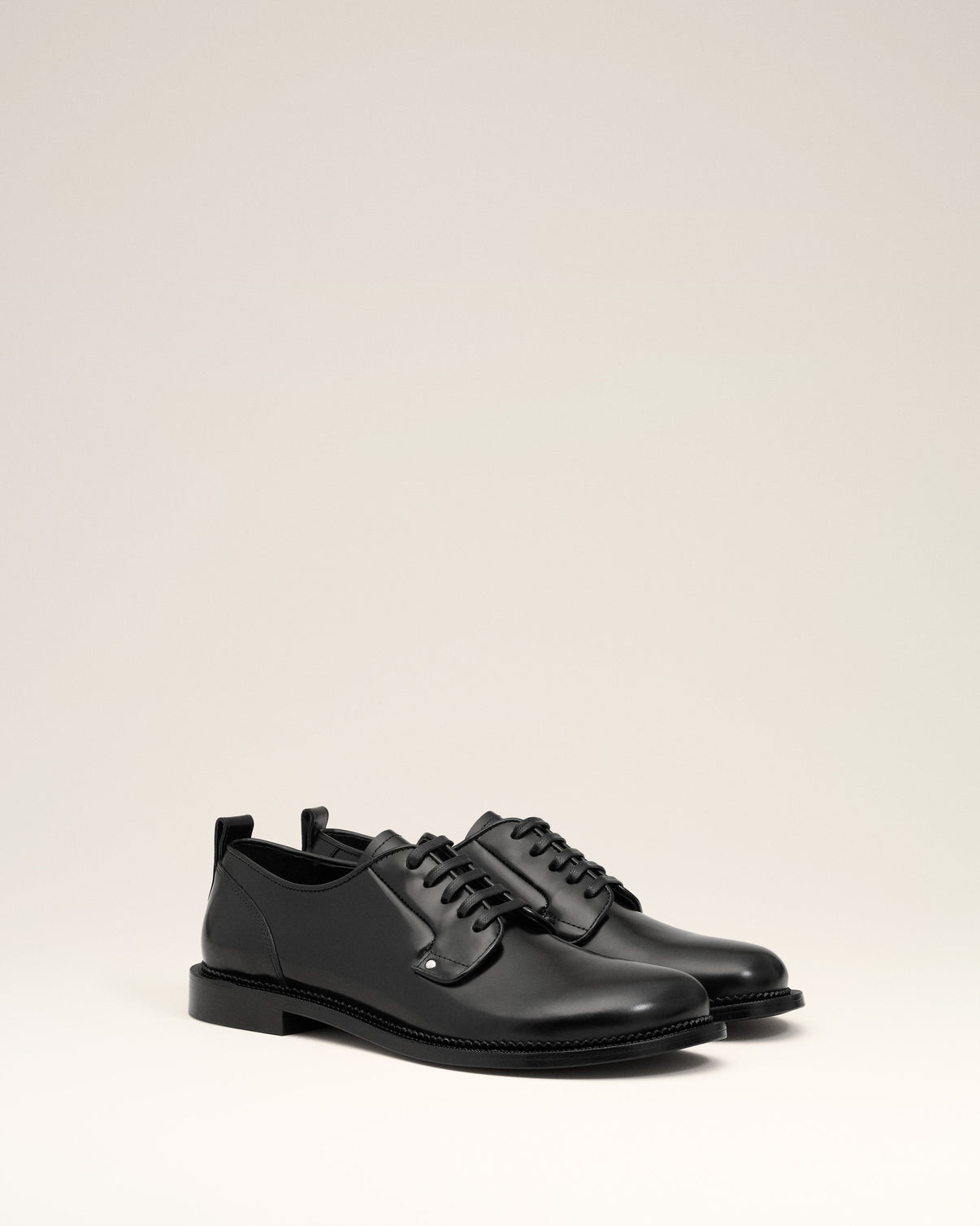 Black Leather Anatomical Toe Derbies