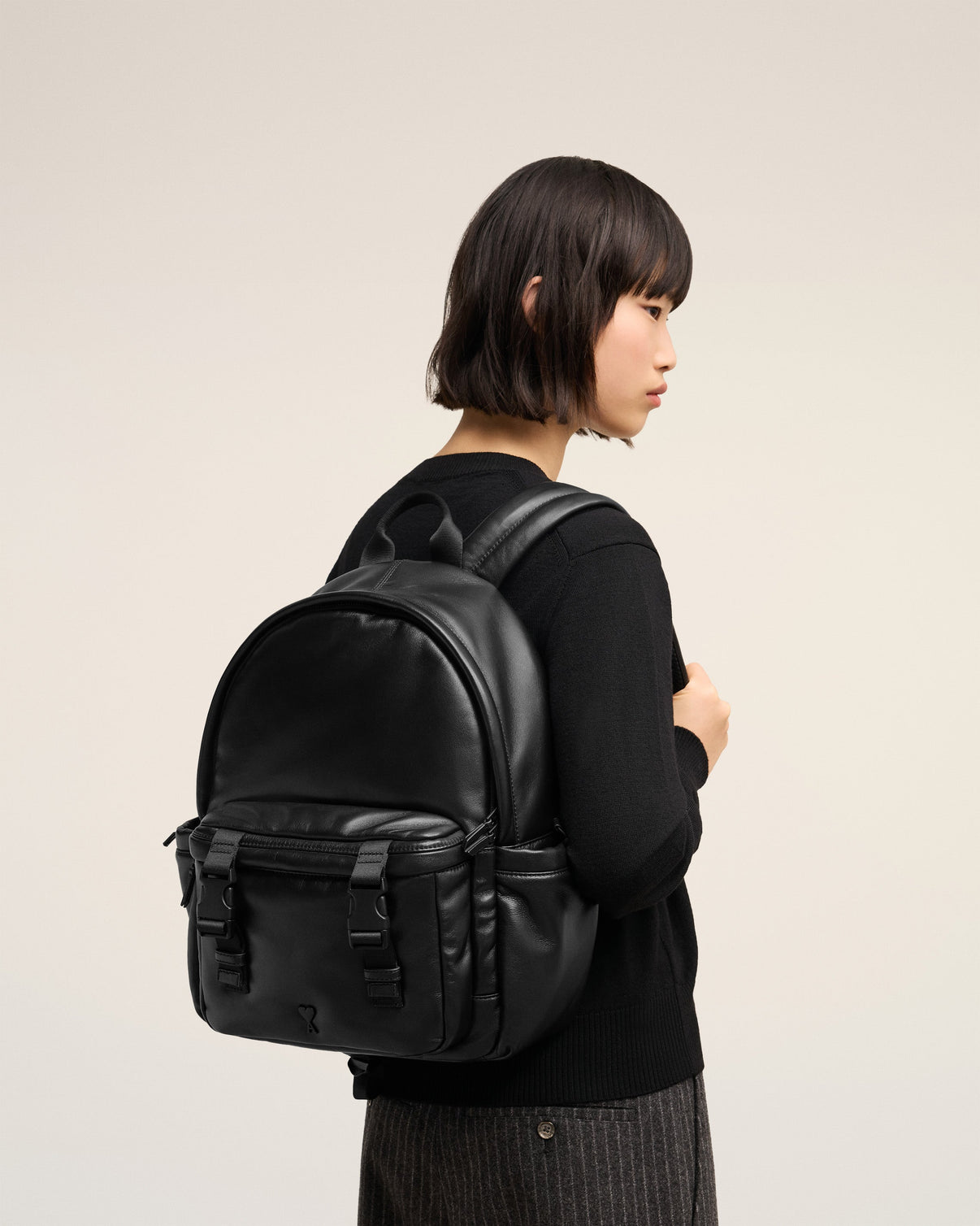 Black Leather Backpack