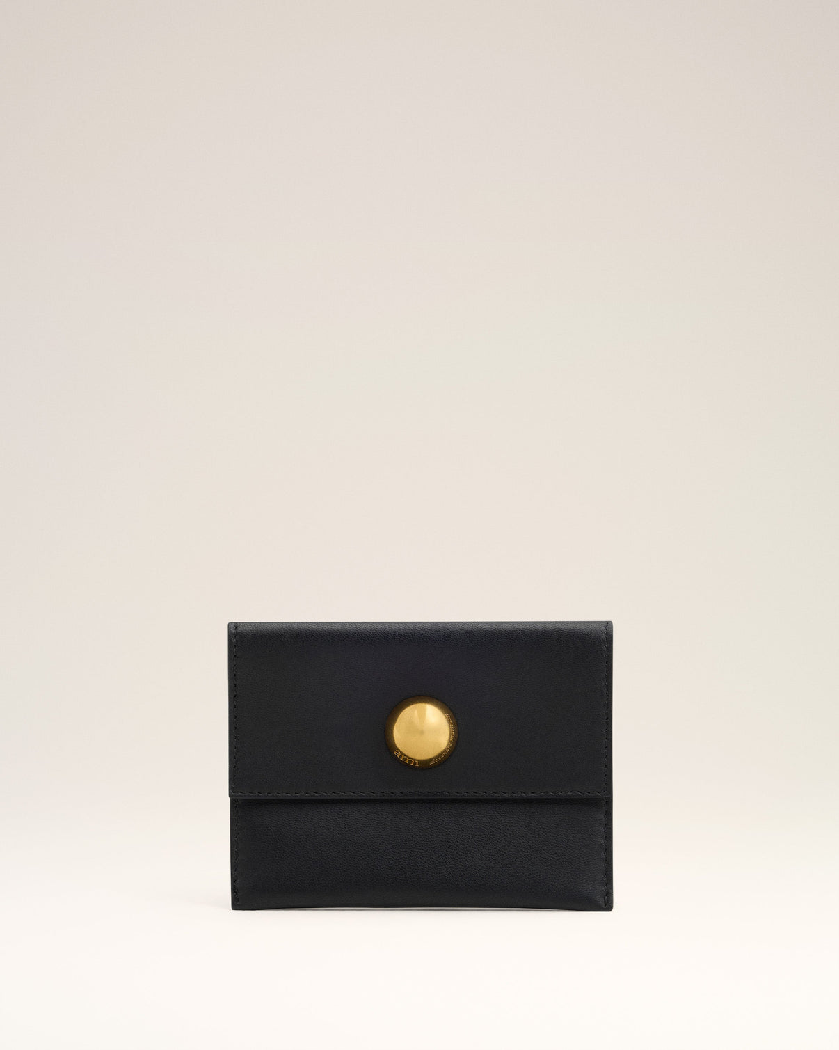 Black Leather Carrousel Folded Card Holder