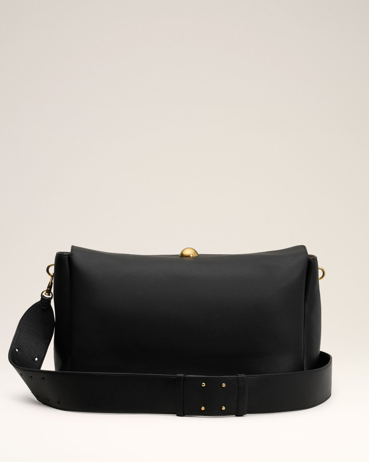 Black Leather Large Carrousel Bag