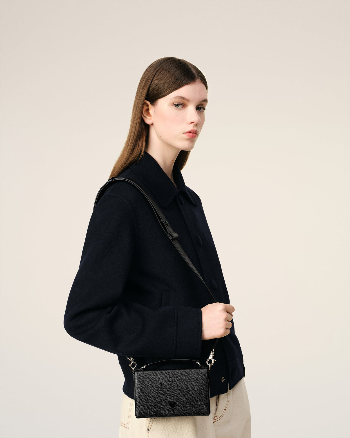 Black Leather Lunch Box Bag
