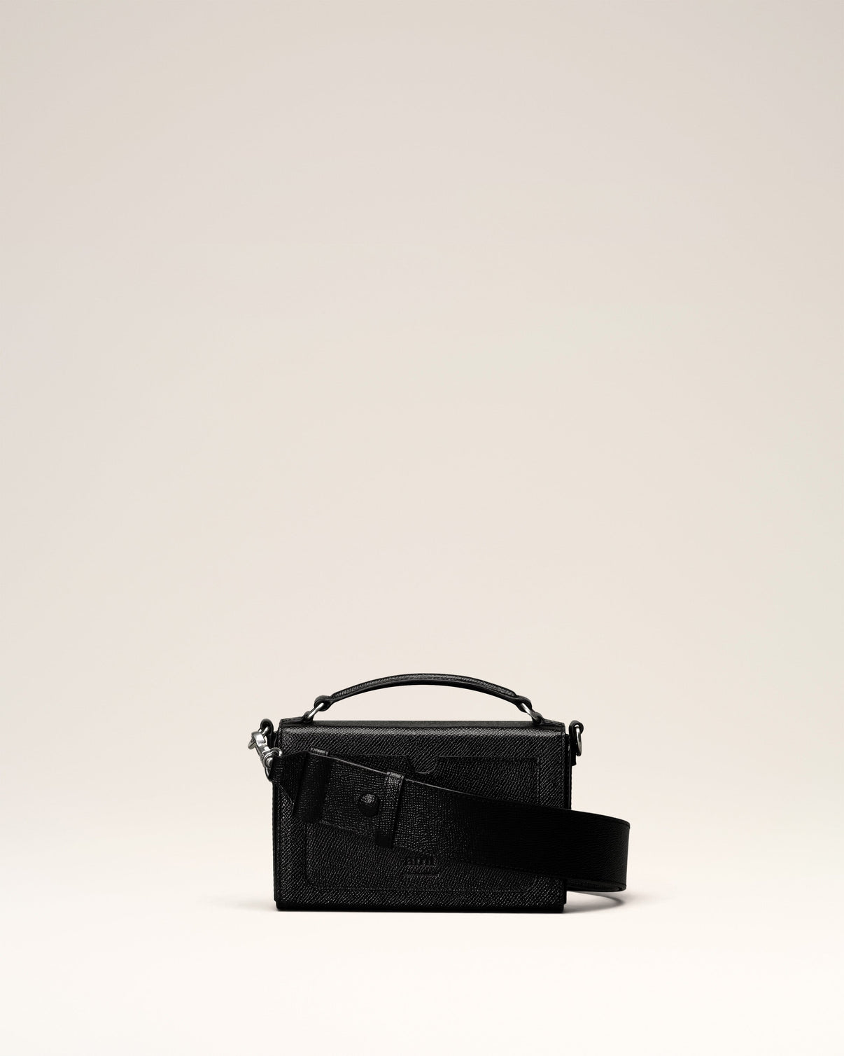 Black Leather Lunch Box Bag