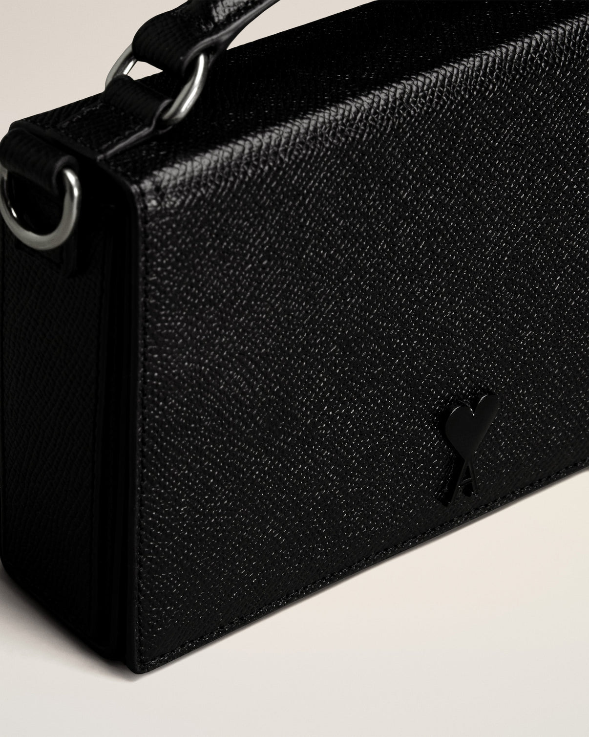 Black Leather Lunch Box Bag