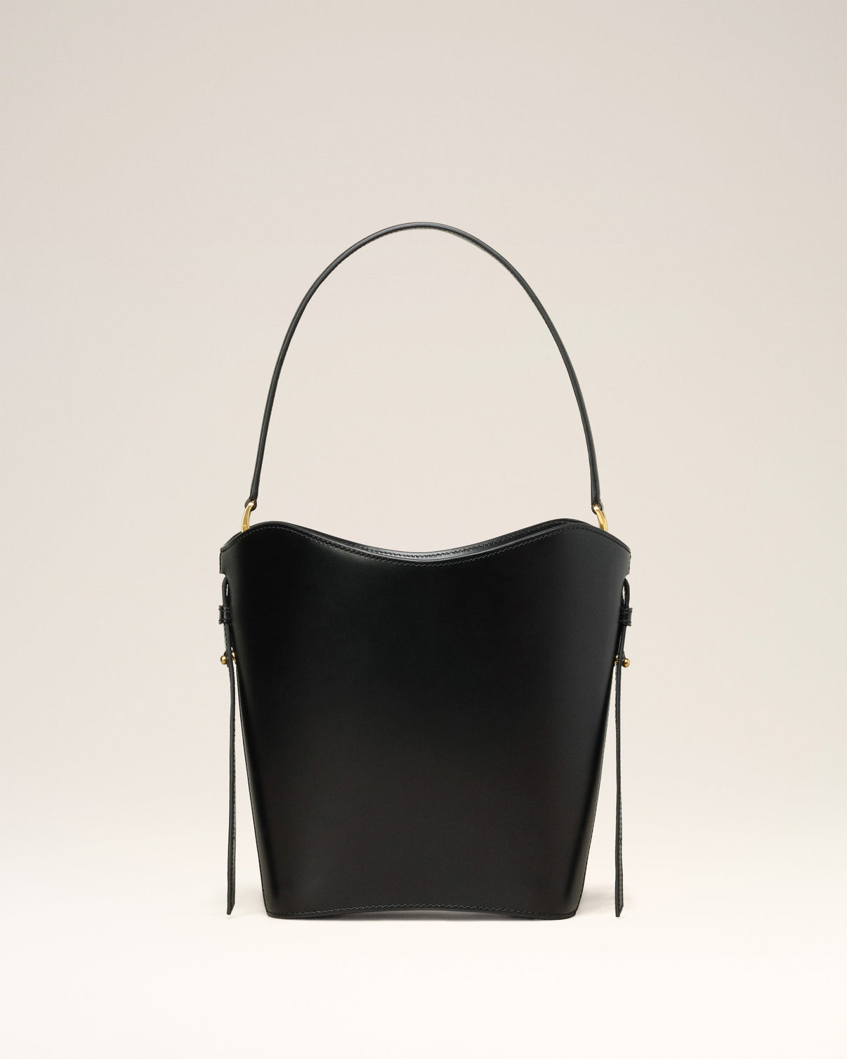 Black Leather Paris Paris Bucket Bag
