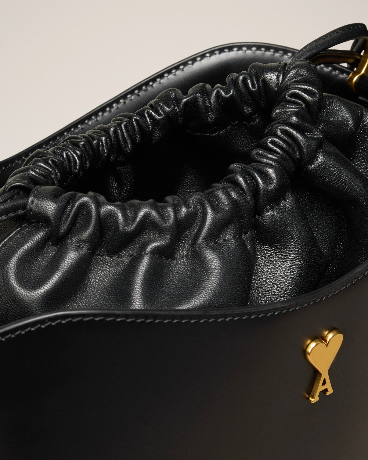 Black Leather Paris Paris Bucket Bag