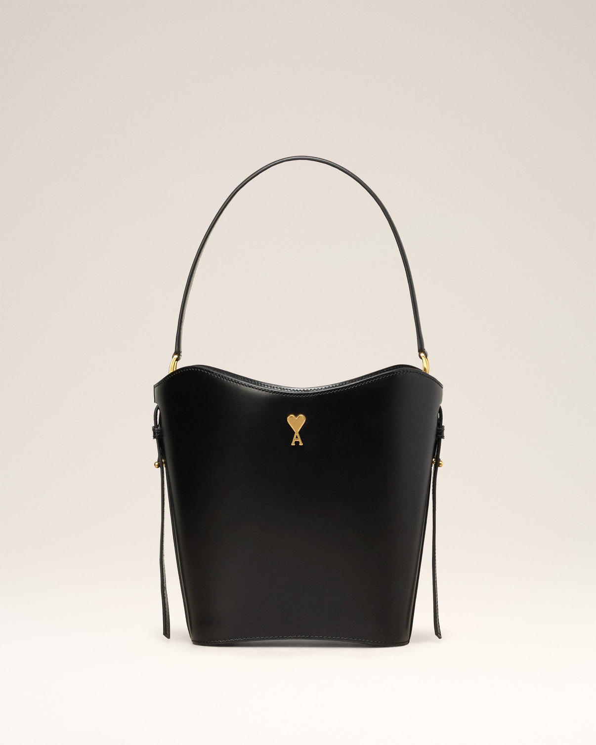 Black Leather Paris Paris Bucket Bag