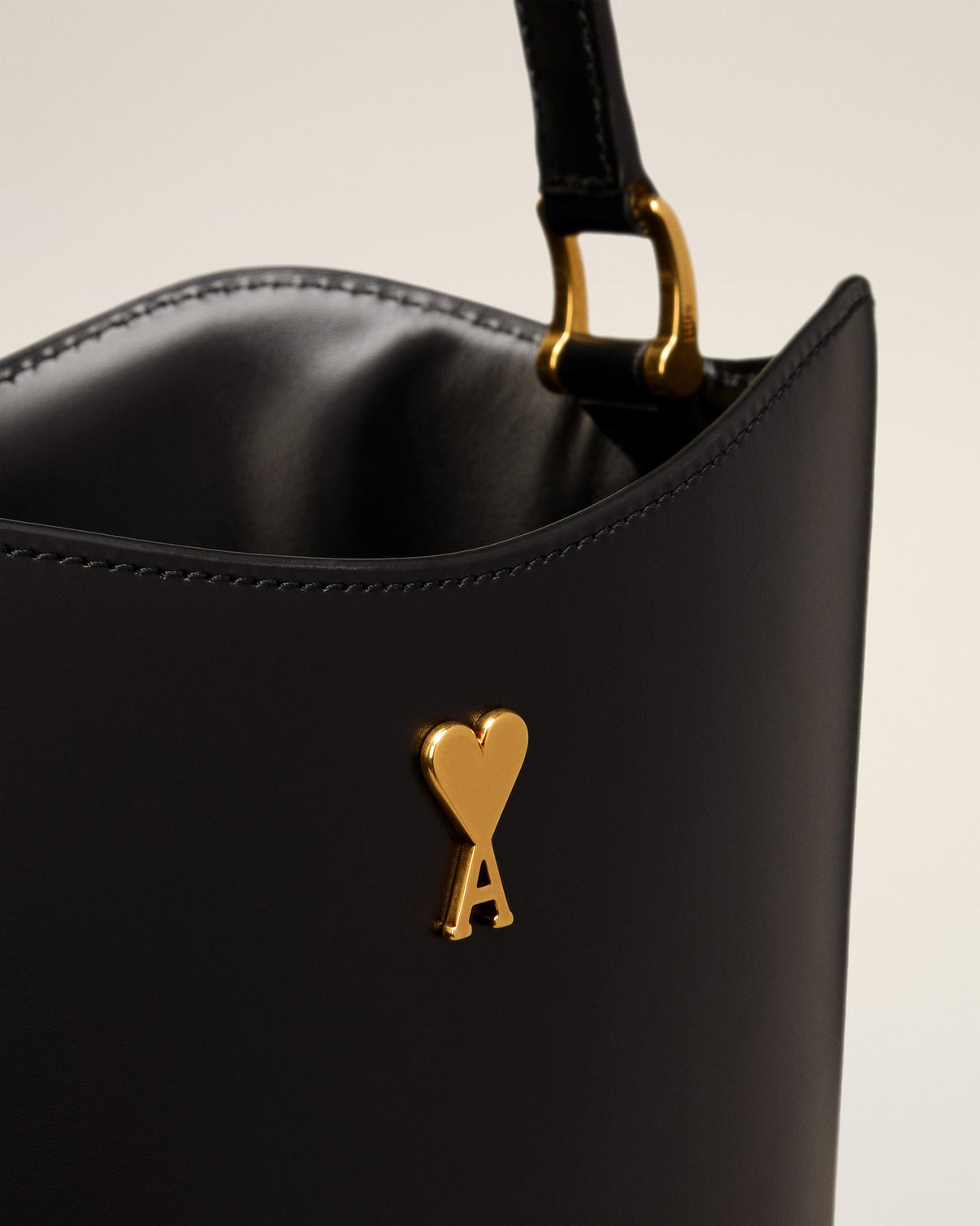Black Leather Paris Paris Bucket Bag
