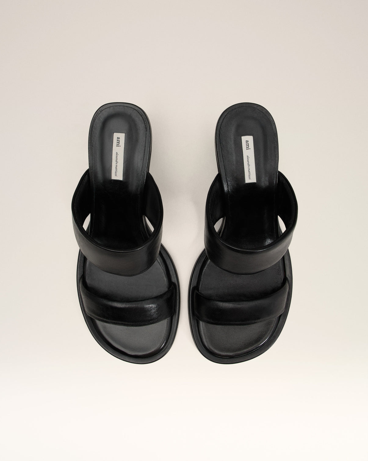 Black Leather Piano Sandals