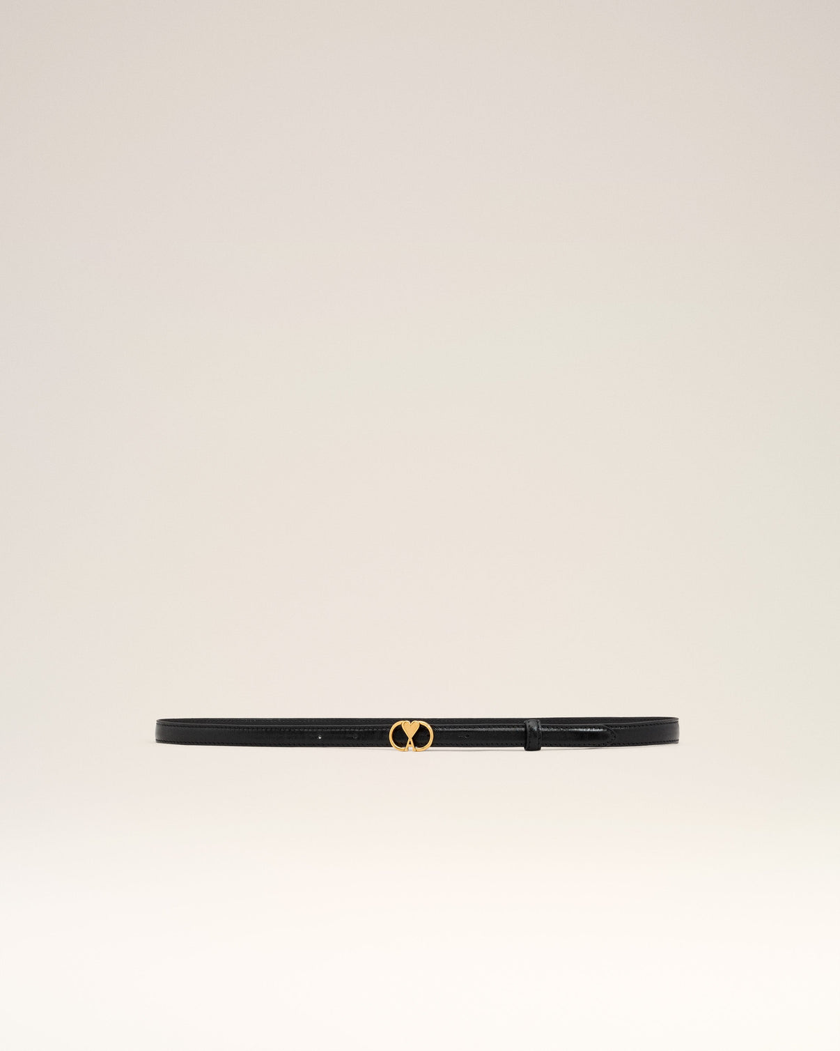 Black Leather Thin Belt