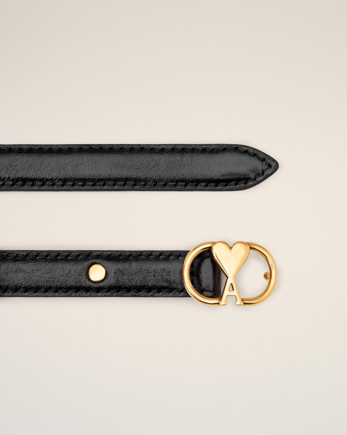 Black Leather Thin Belt