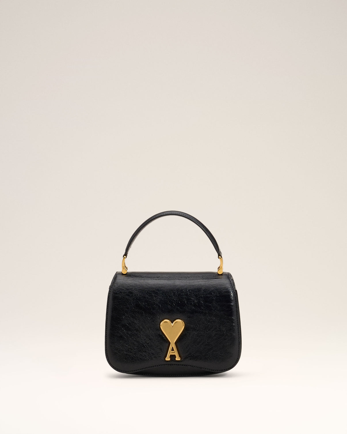 Black Leather Top Handle Paris Paris Bag