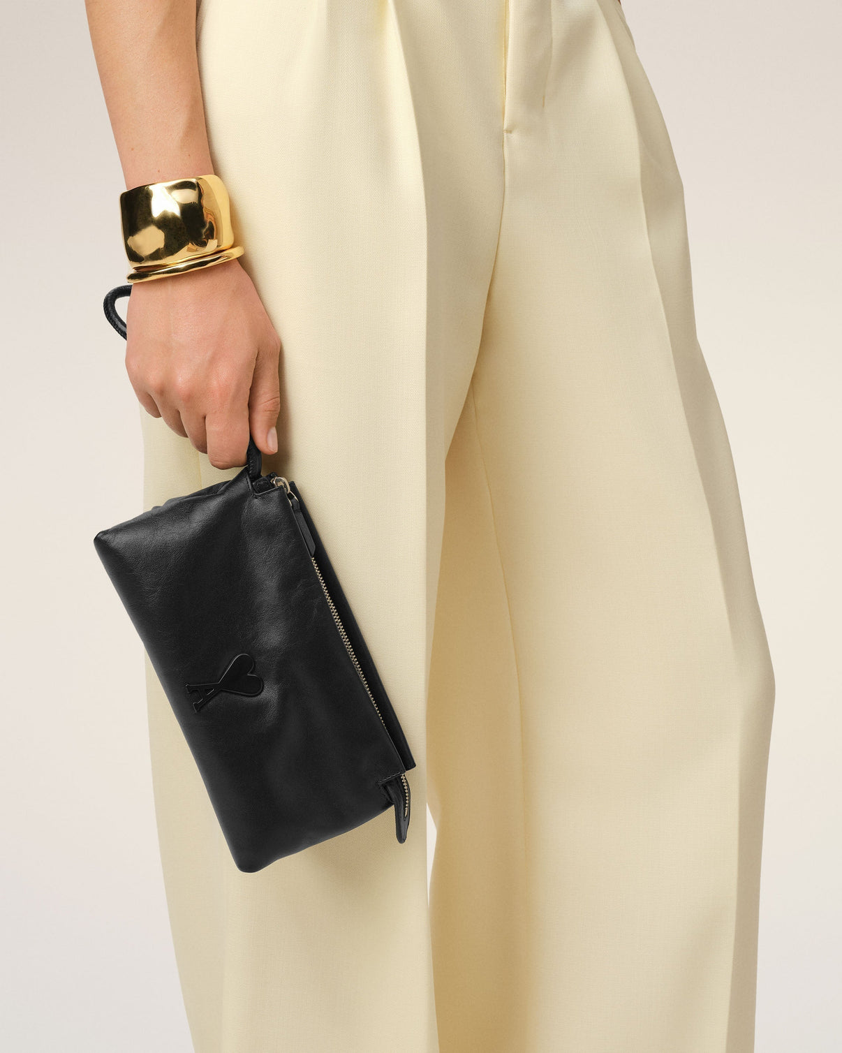 Black Leather Voulez-Vous Pouch