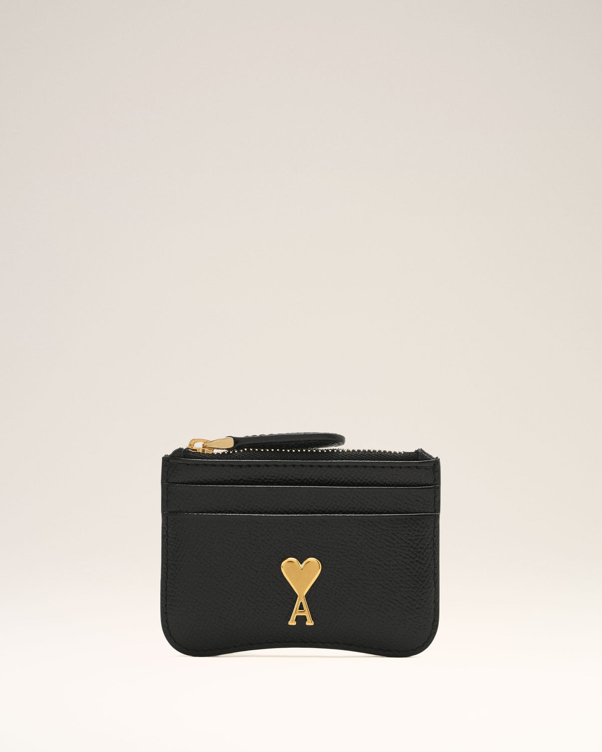 Black Leather Zipped Card Holder