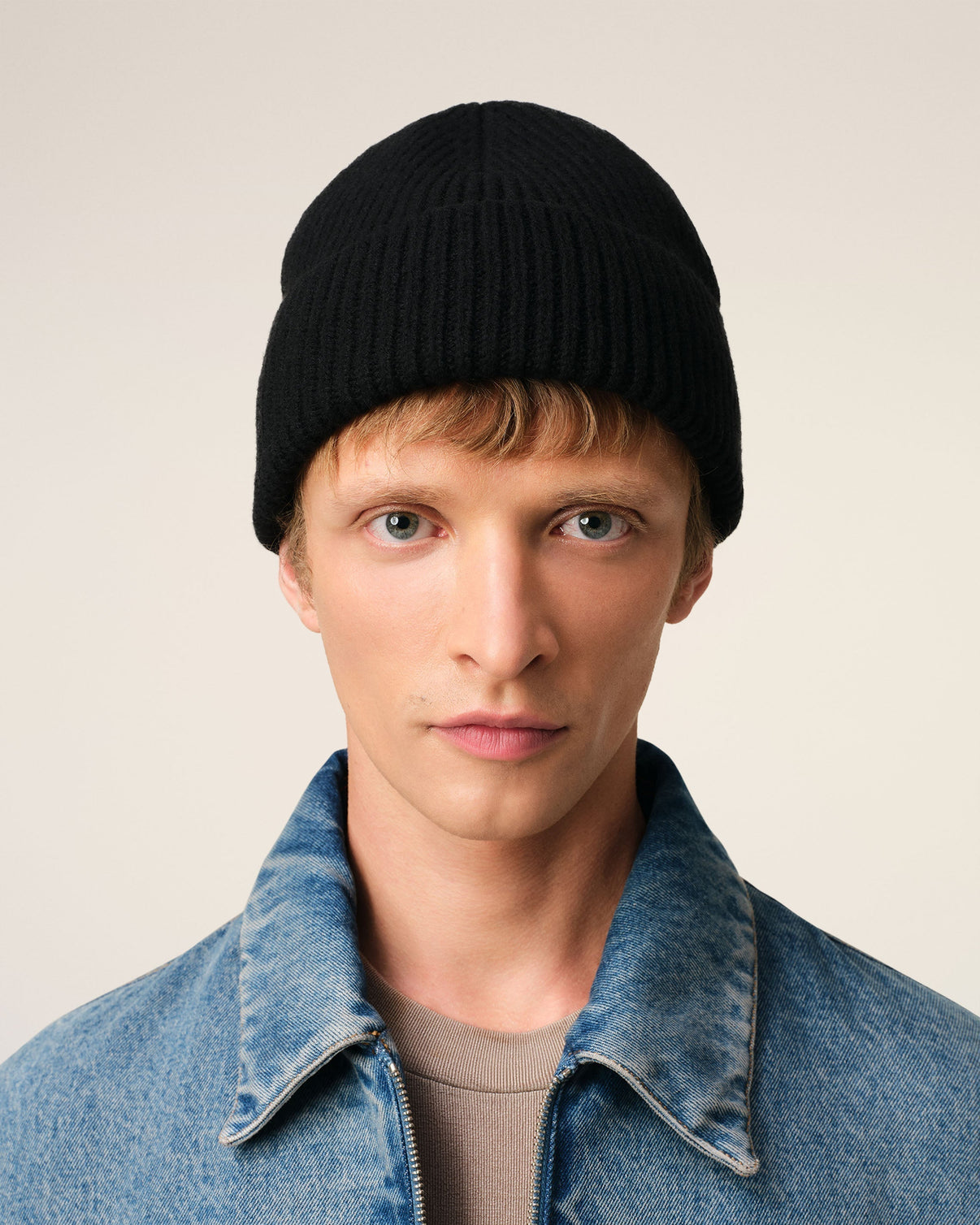 Black Merino Wool Beanie
