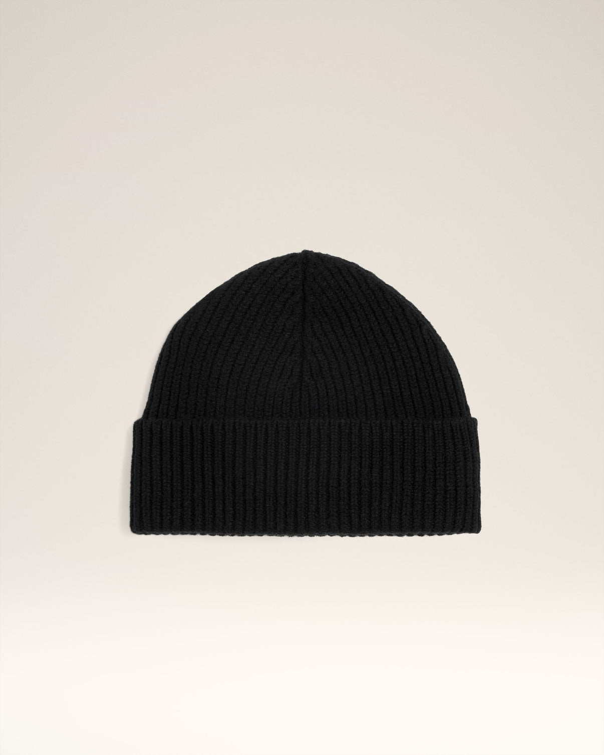 Black Merino Wool Beanie