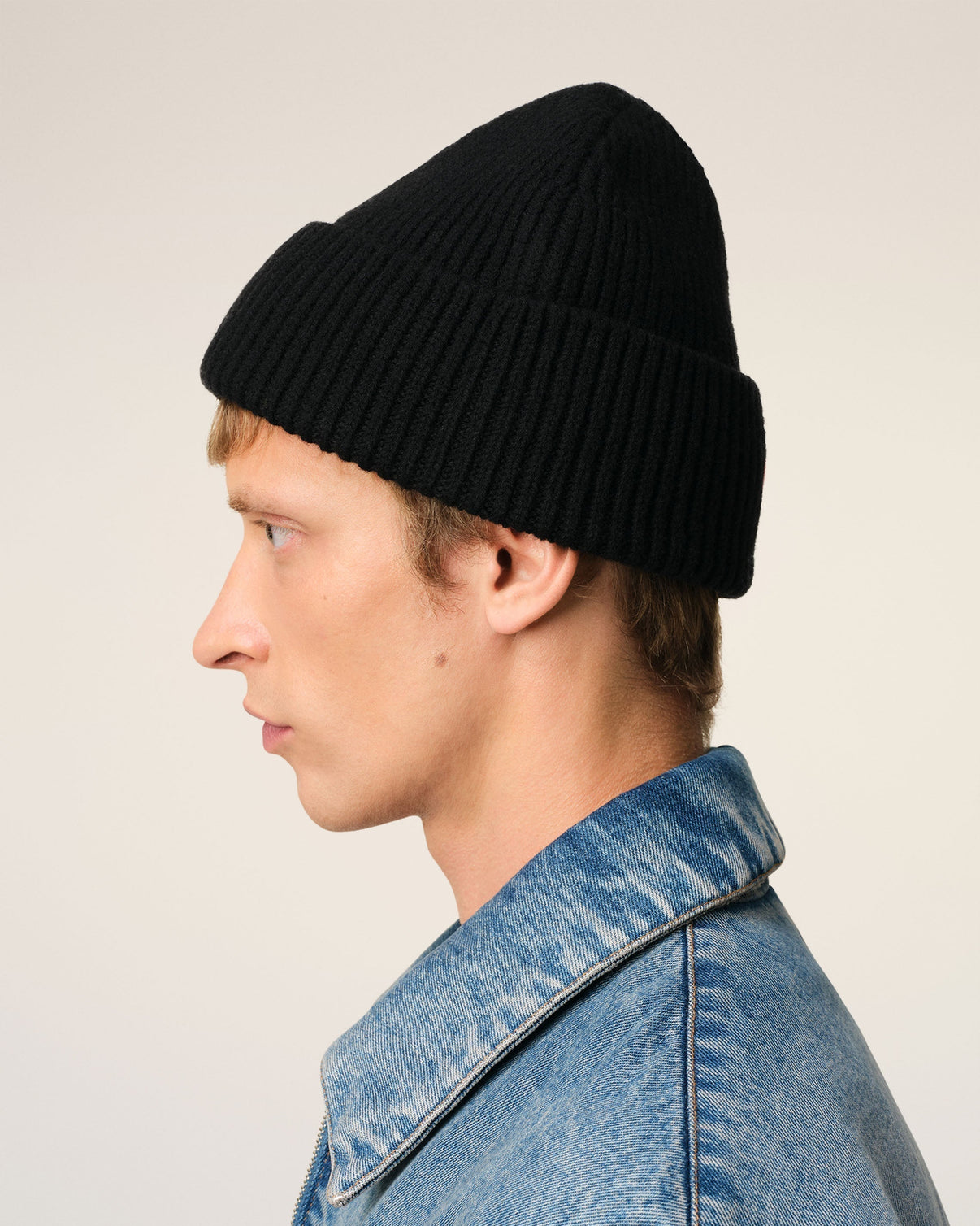 Black Merino Wool Beanie