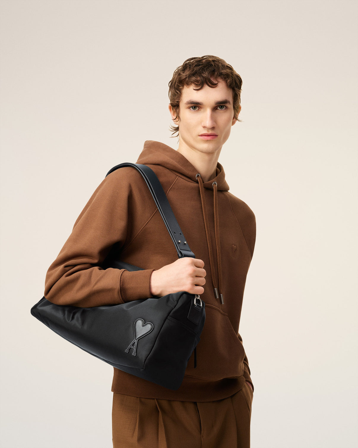Black Nylon Canvas Large Marcel Backpack