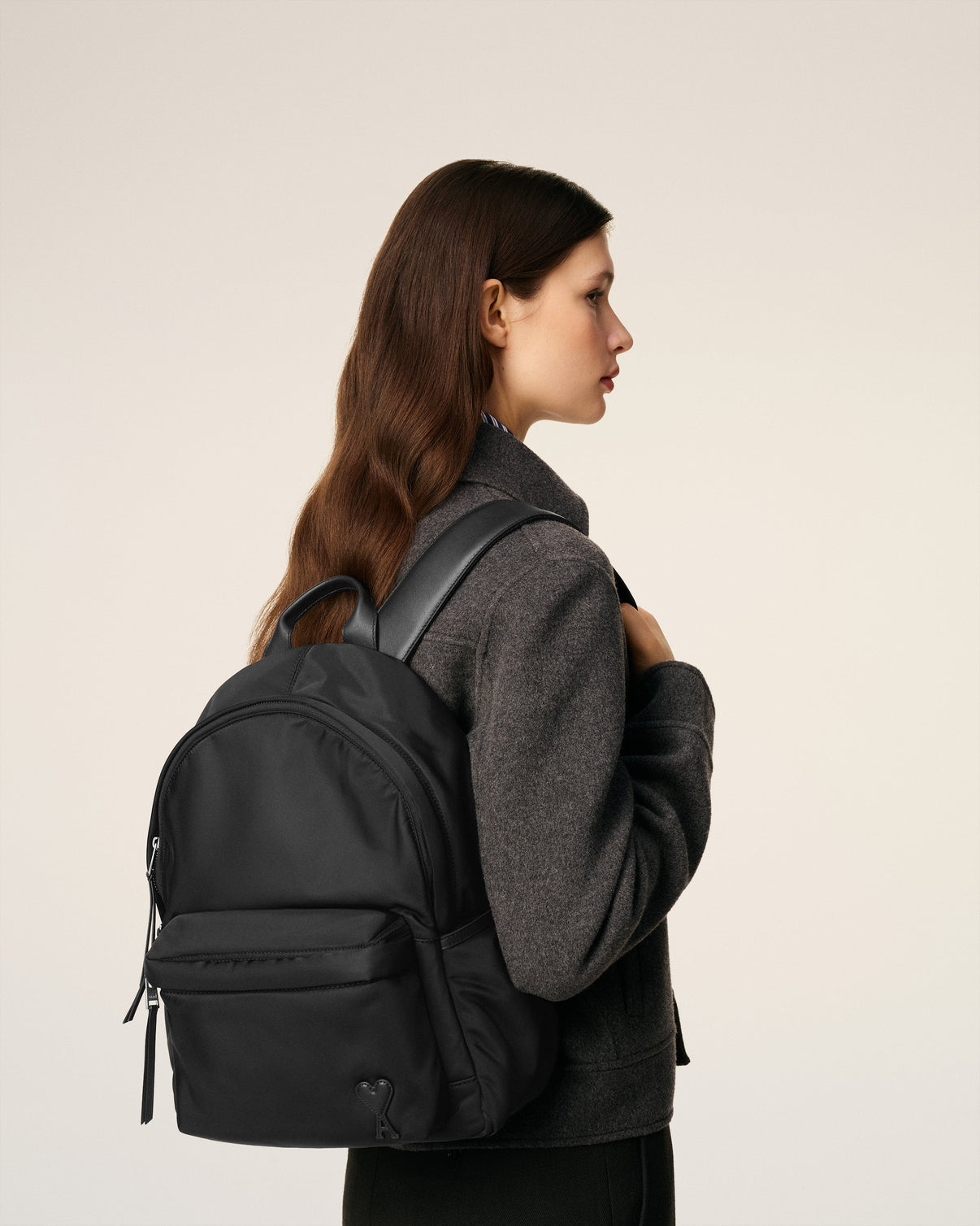 Black Nylon Canvas Marcel Backpack