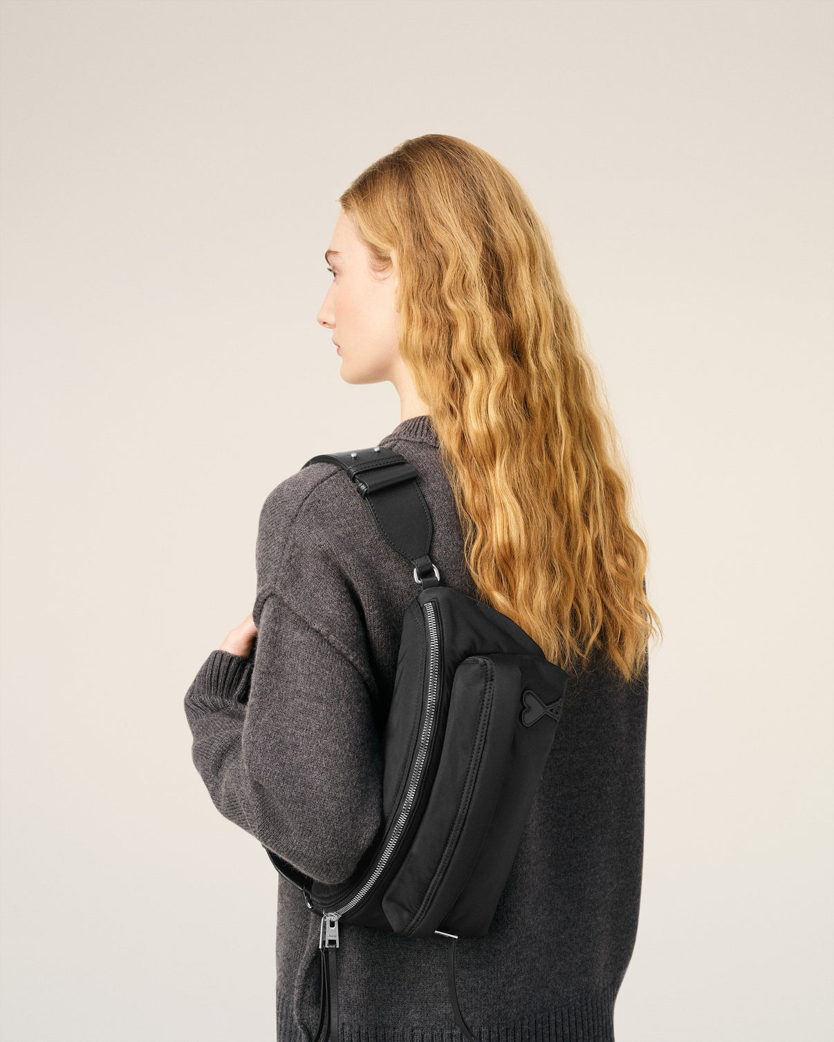 Black Nylon Canvas Marcel Bumbag
