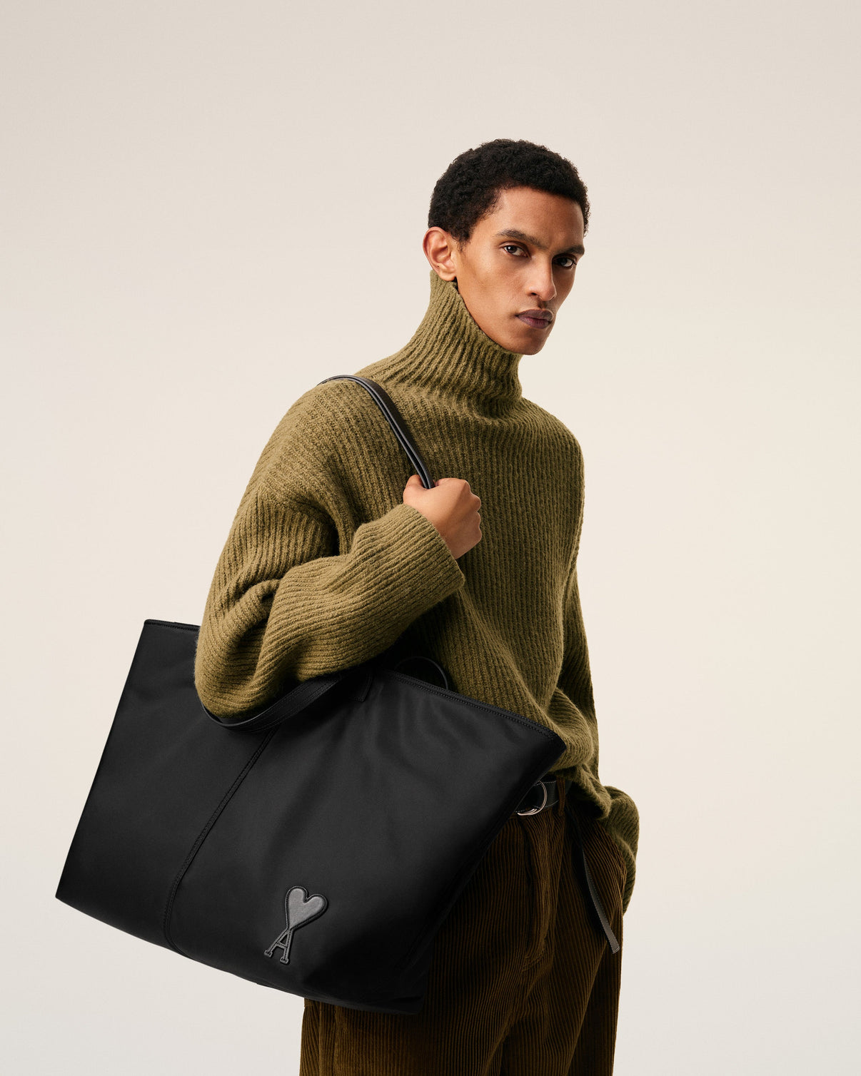 Black Nylon Canvas Marcel Shopping Bag