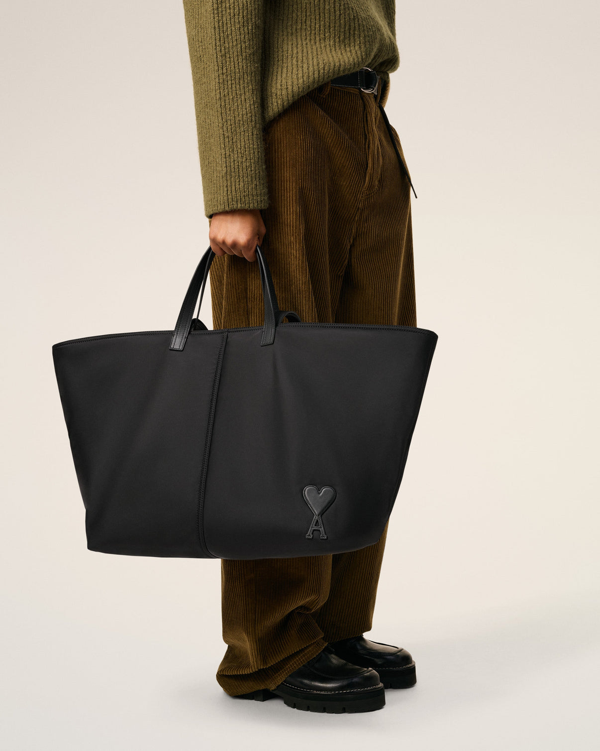 Black Nylon Canvas Marcel Shopping Bag