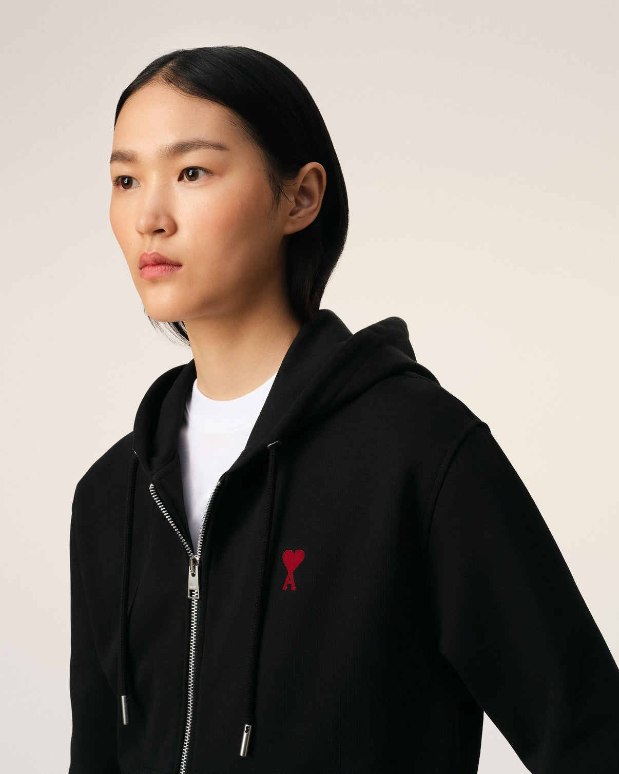 Black Organic Cotton Zipped Hoodie