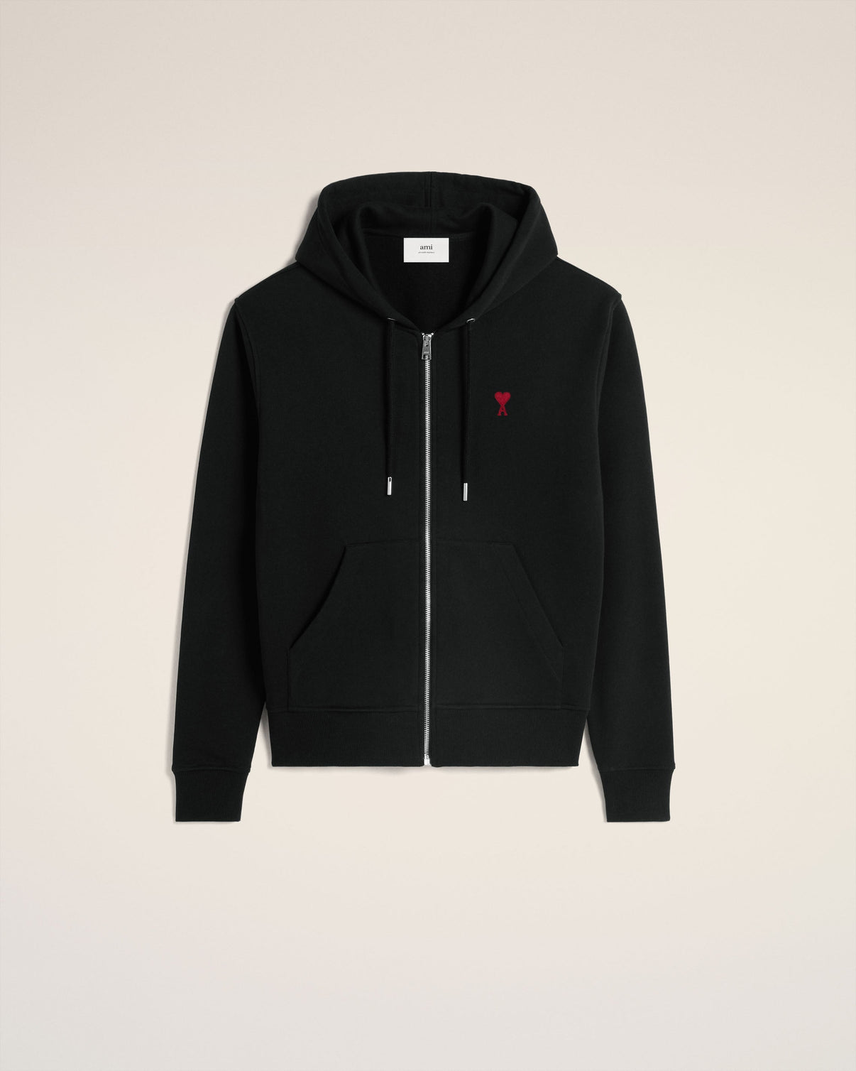 Black Organic Cotton Zipped Hoodie