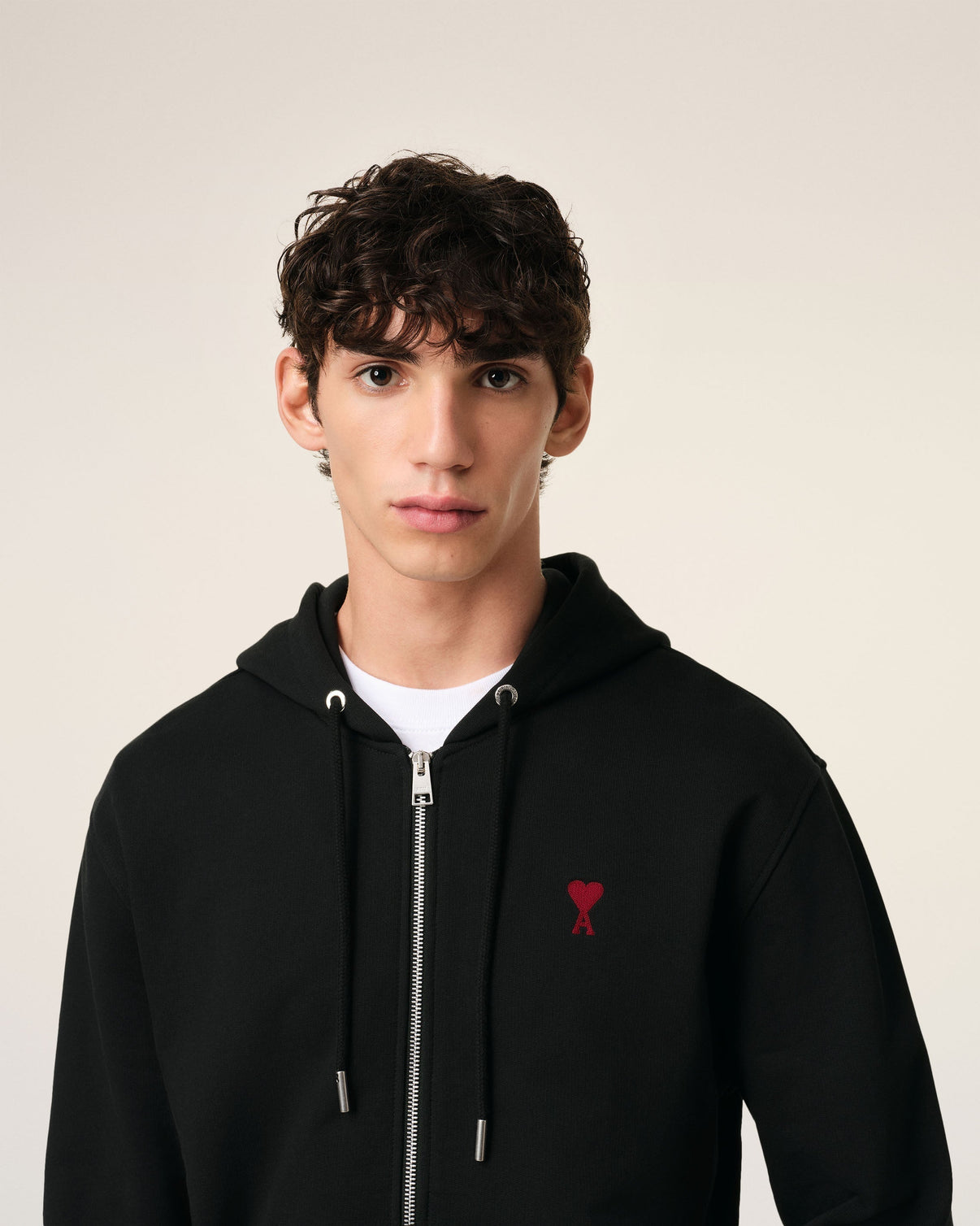 Black Organic Cotton Zipped Hoodie