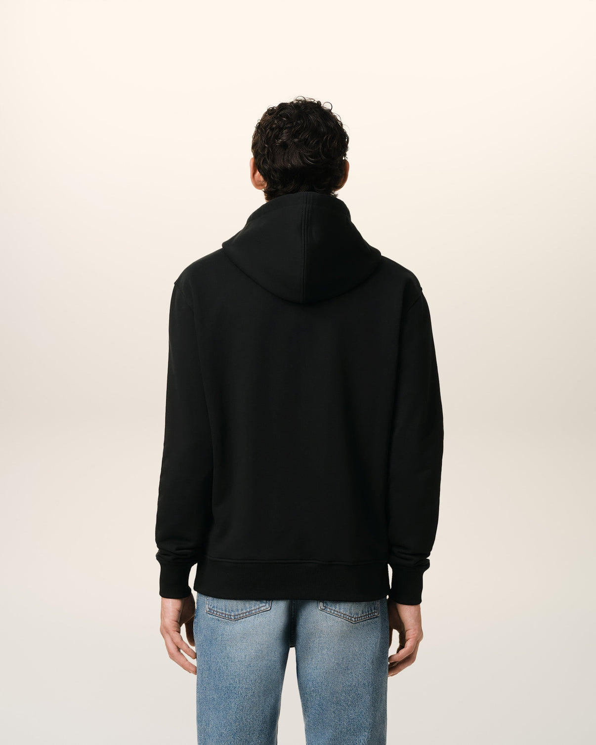 Black Organic Cotton Zipped Hoodie