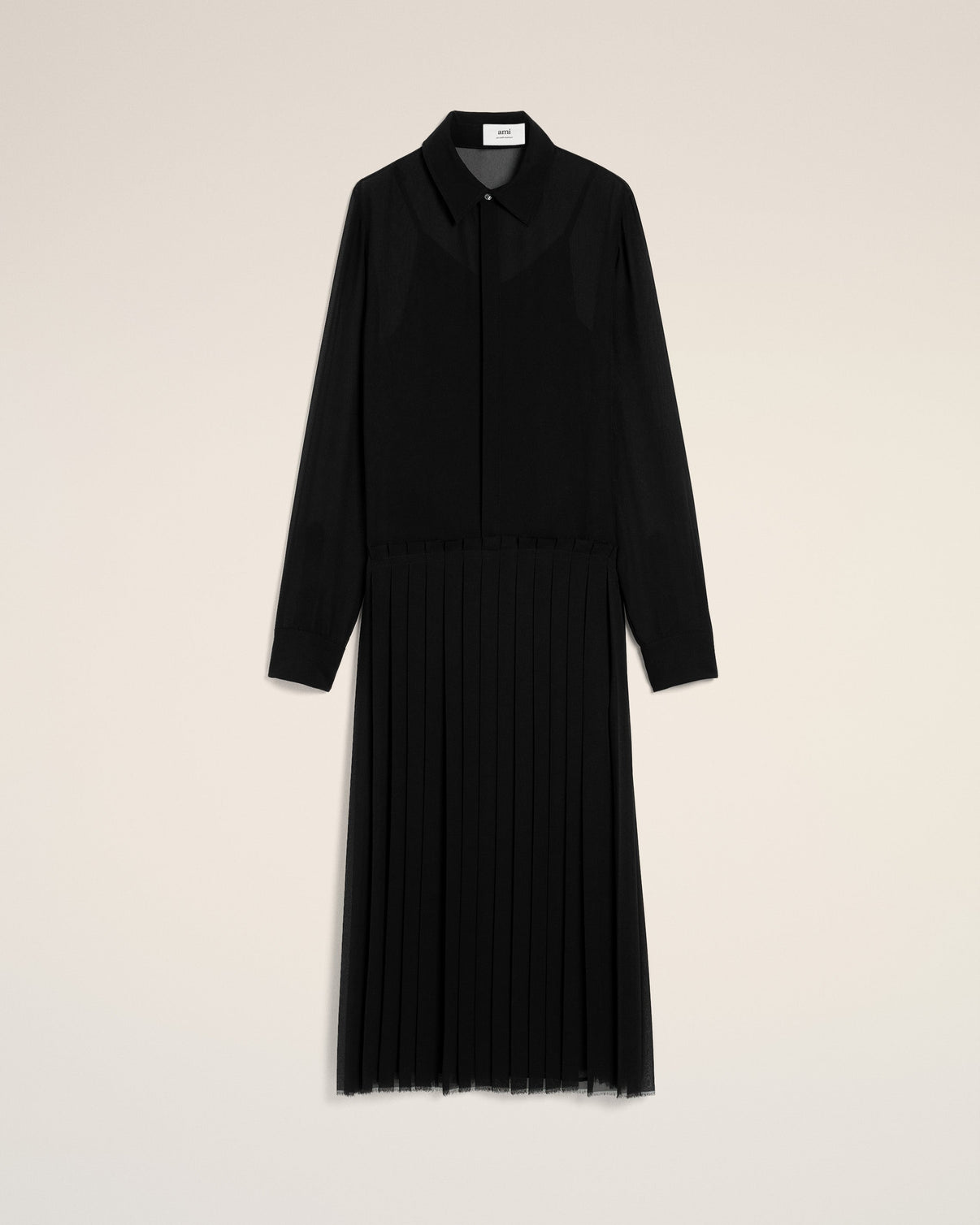Black Pleated Midi Dress