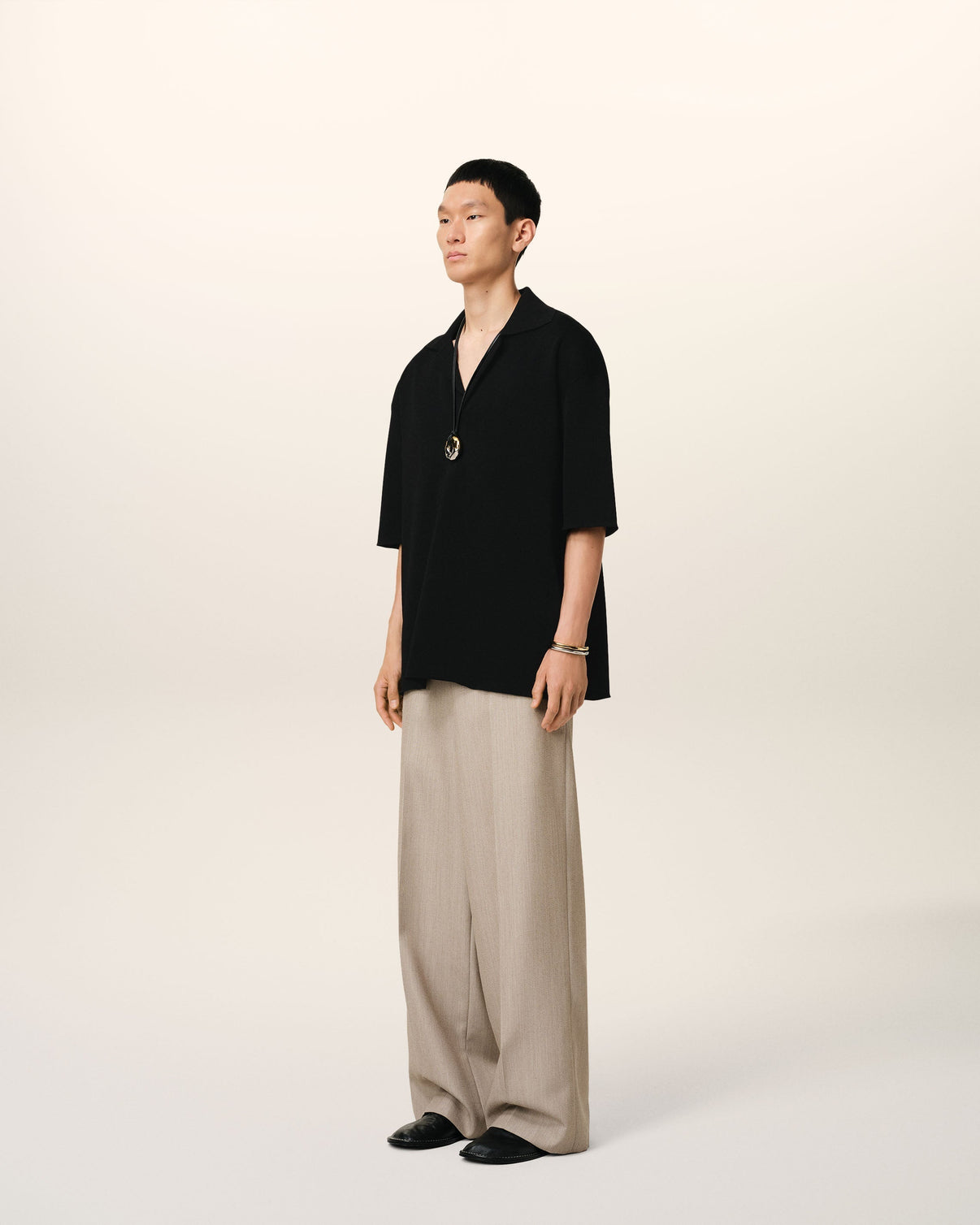 Black Short Sleeve Polo