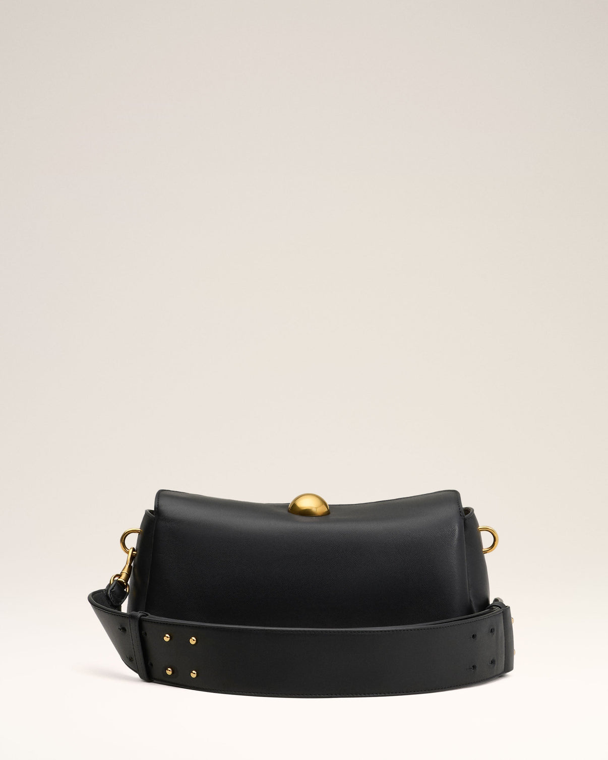 Black Smooth Leather Carrousel Bag