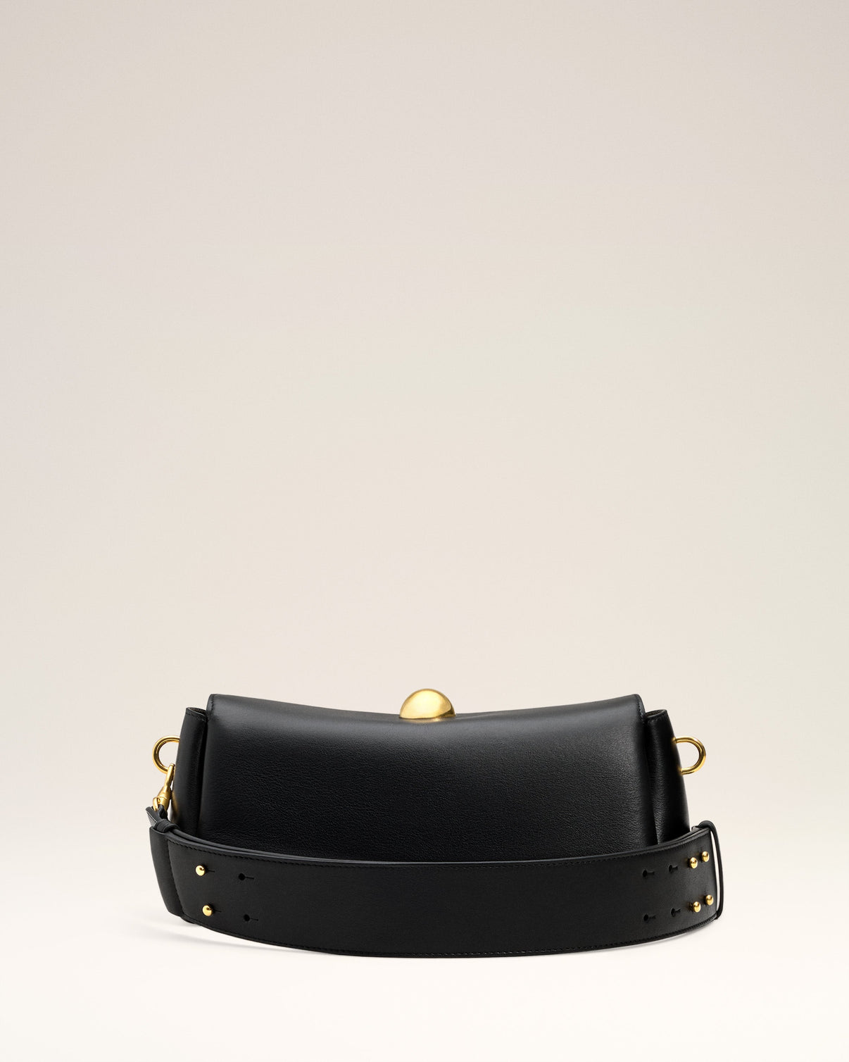 Black Smooth Leather Carrousel Bag