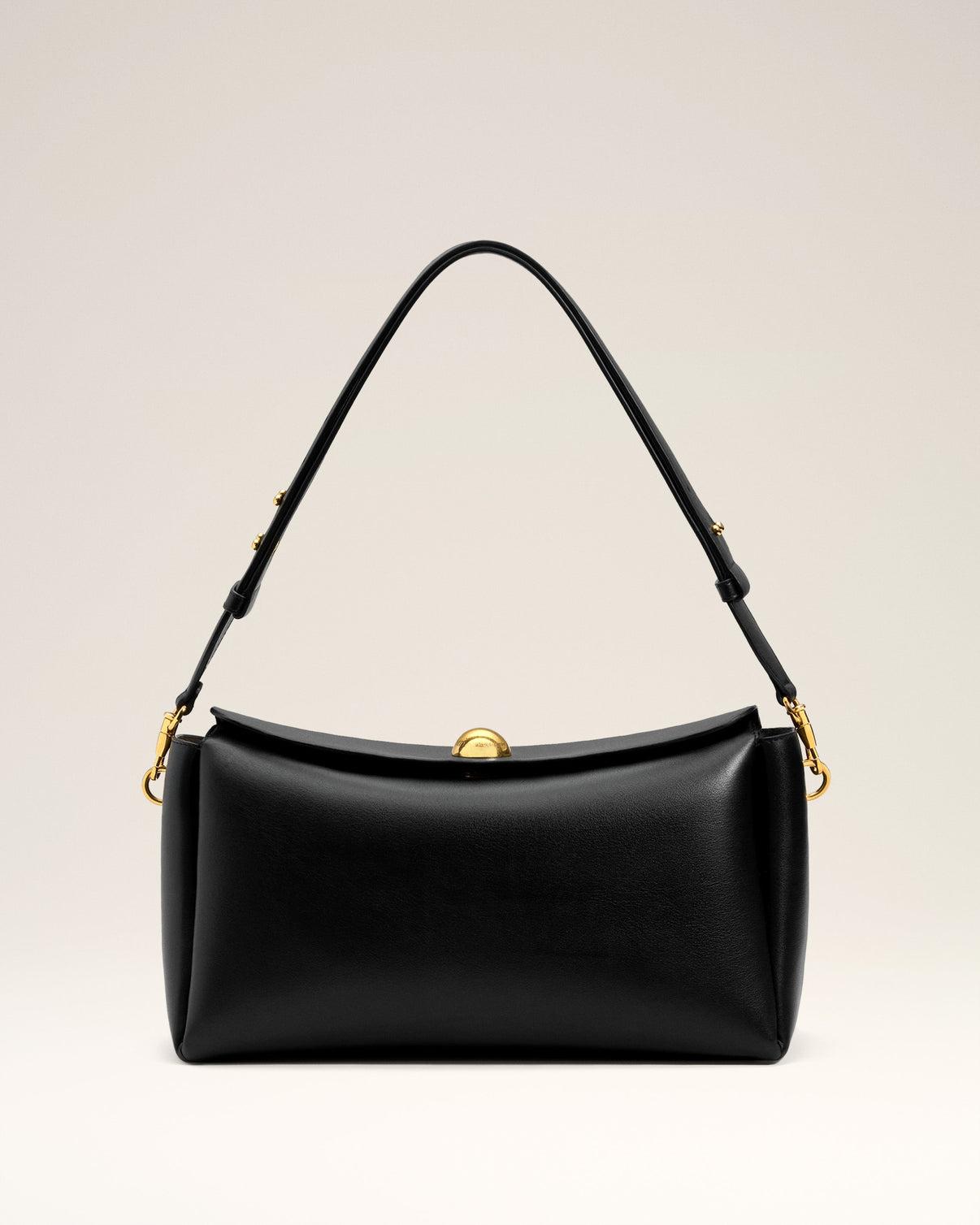 Black Smooth Leather Carrousel Medium Bag