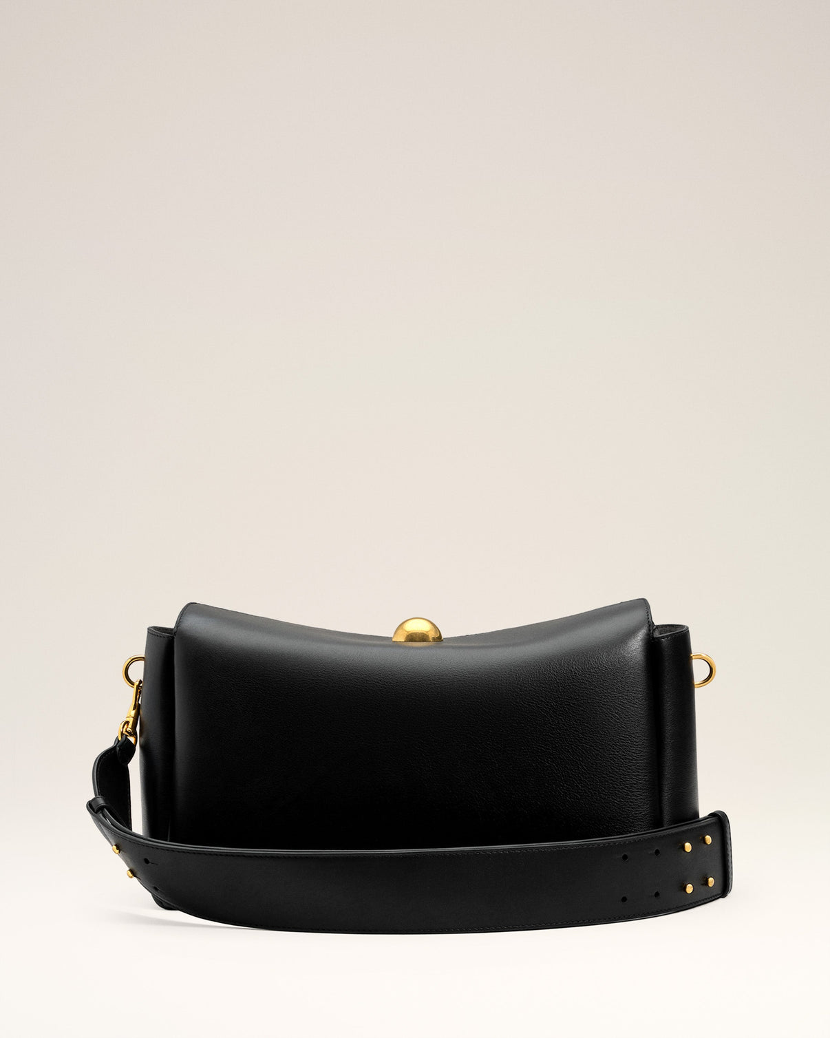 Black Smooth Leather Carrousel Medium Bag