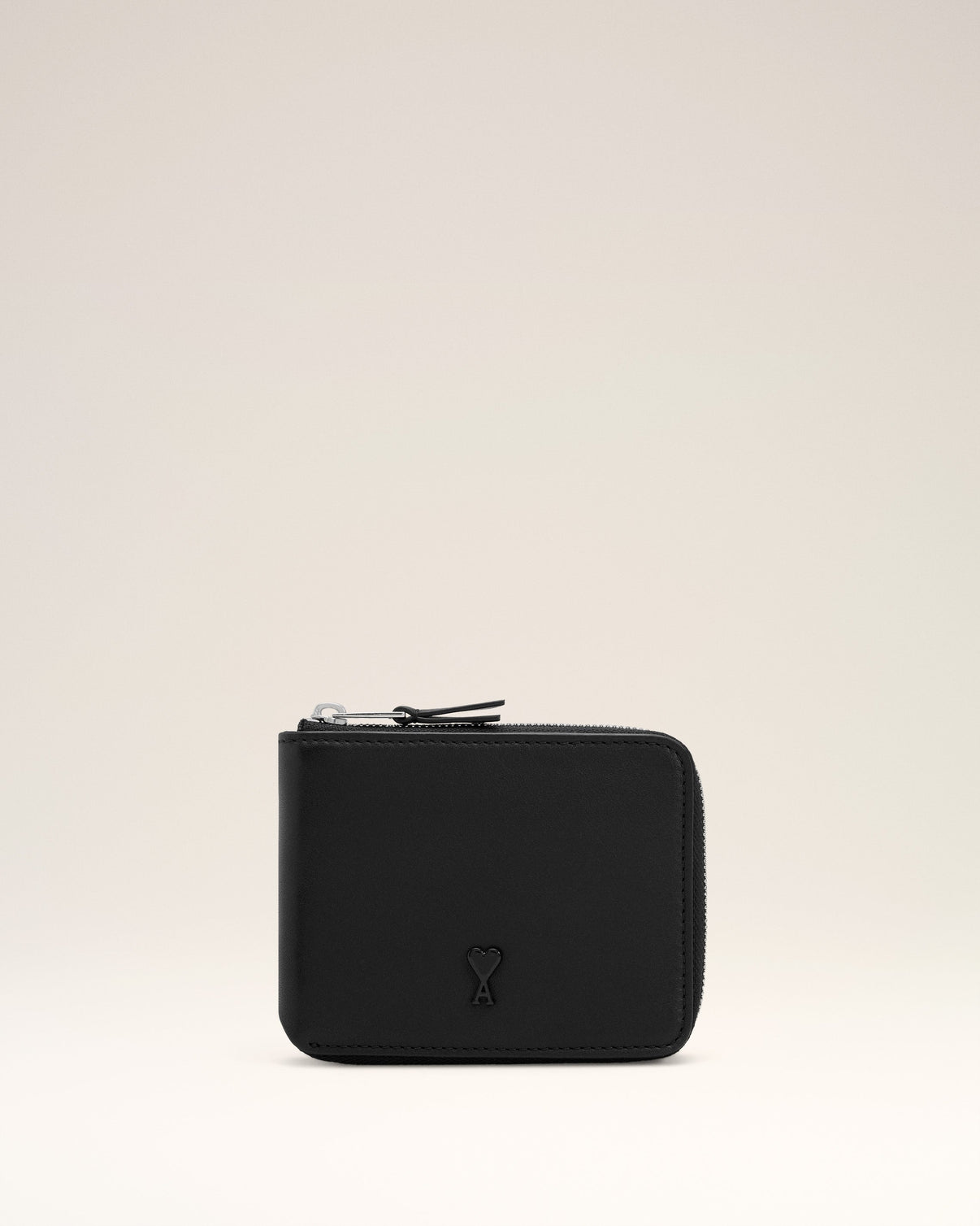 Black Smooth Leather Compact Wallet