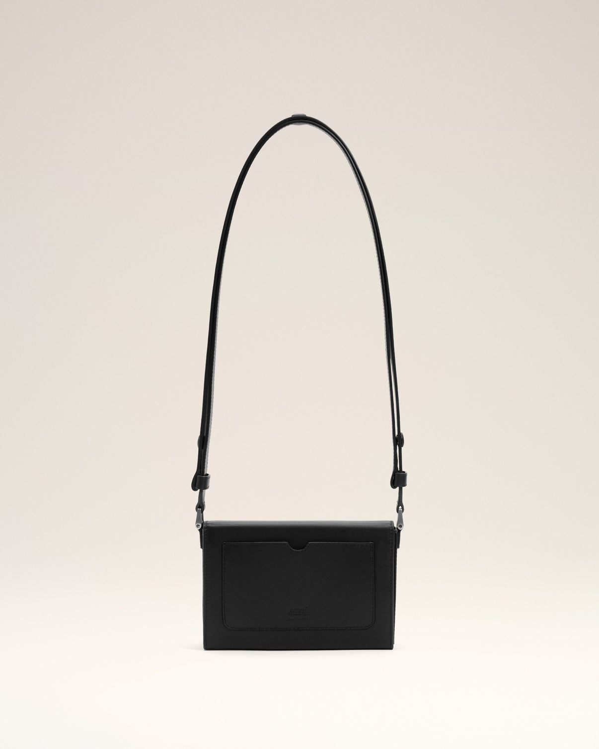 Black Smooth Leather Lunch Box Bag