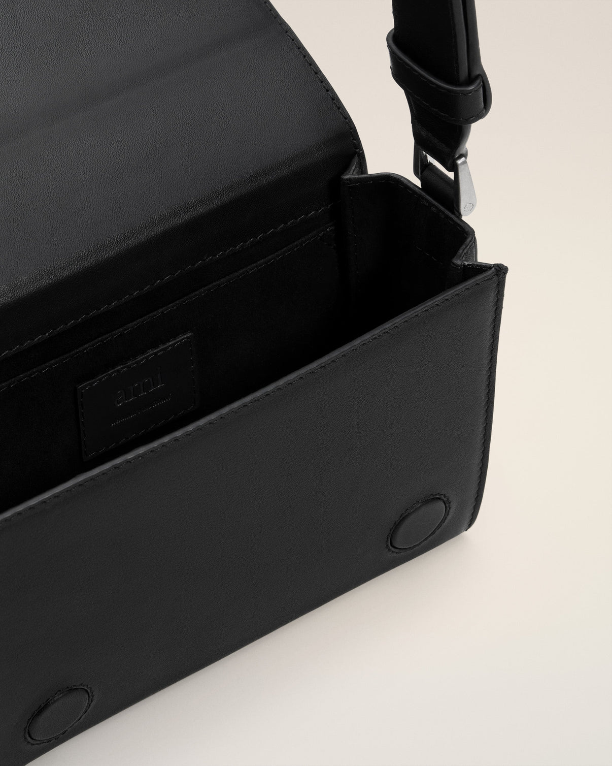 Black Smooth Leather Lunch Box Bag
