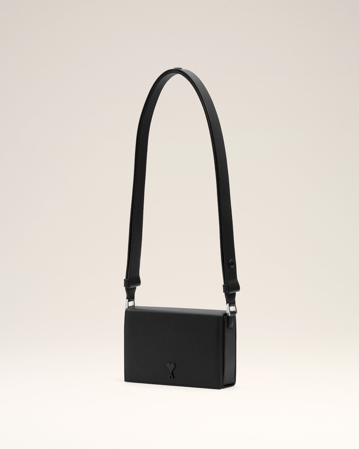 Black Smooth Leather Lunch Box Bag