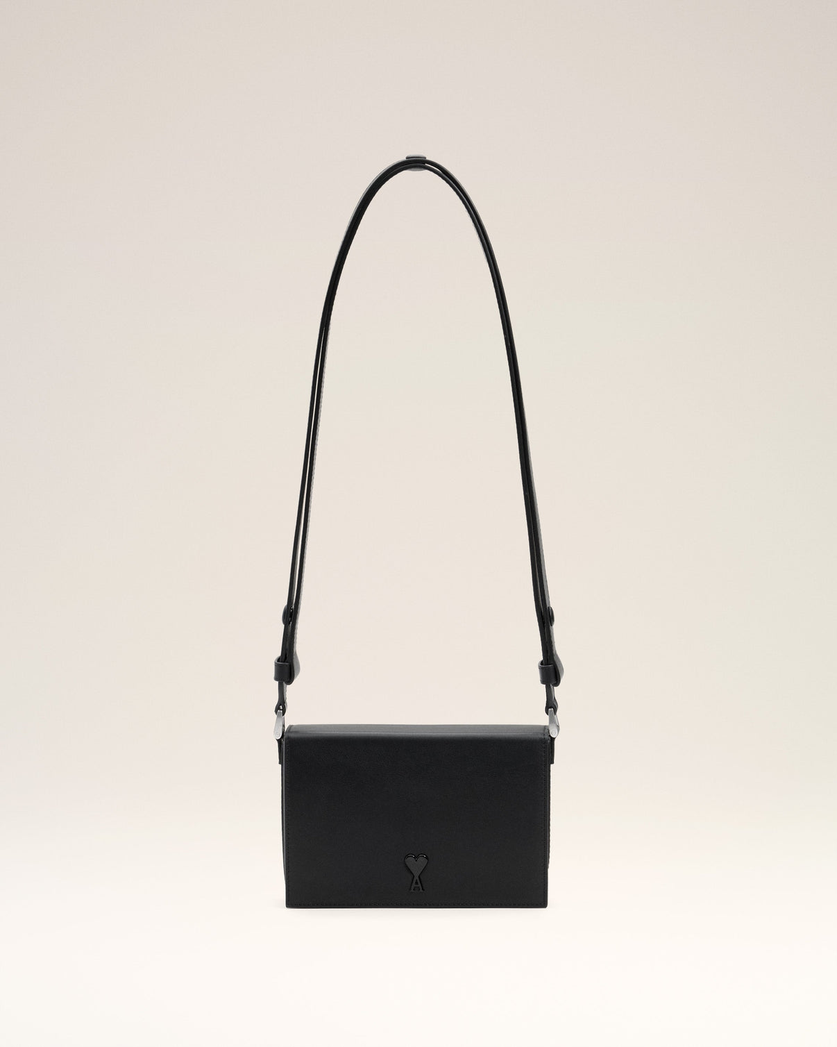 Black Smooth Leather Lunch Box Bag