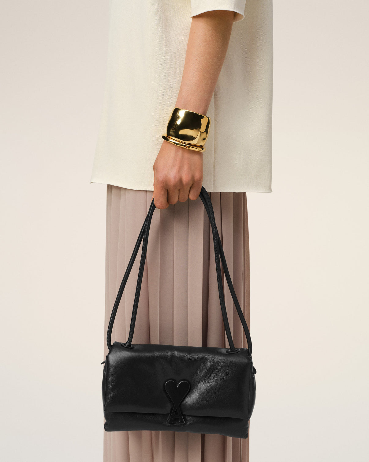 Black Smooth Leather Voulez Vous Bag