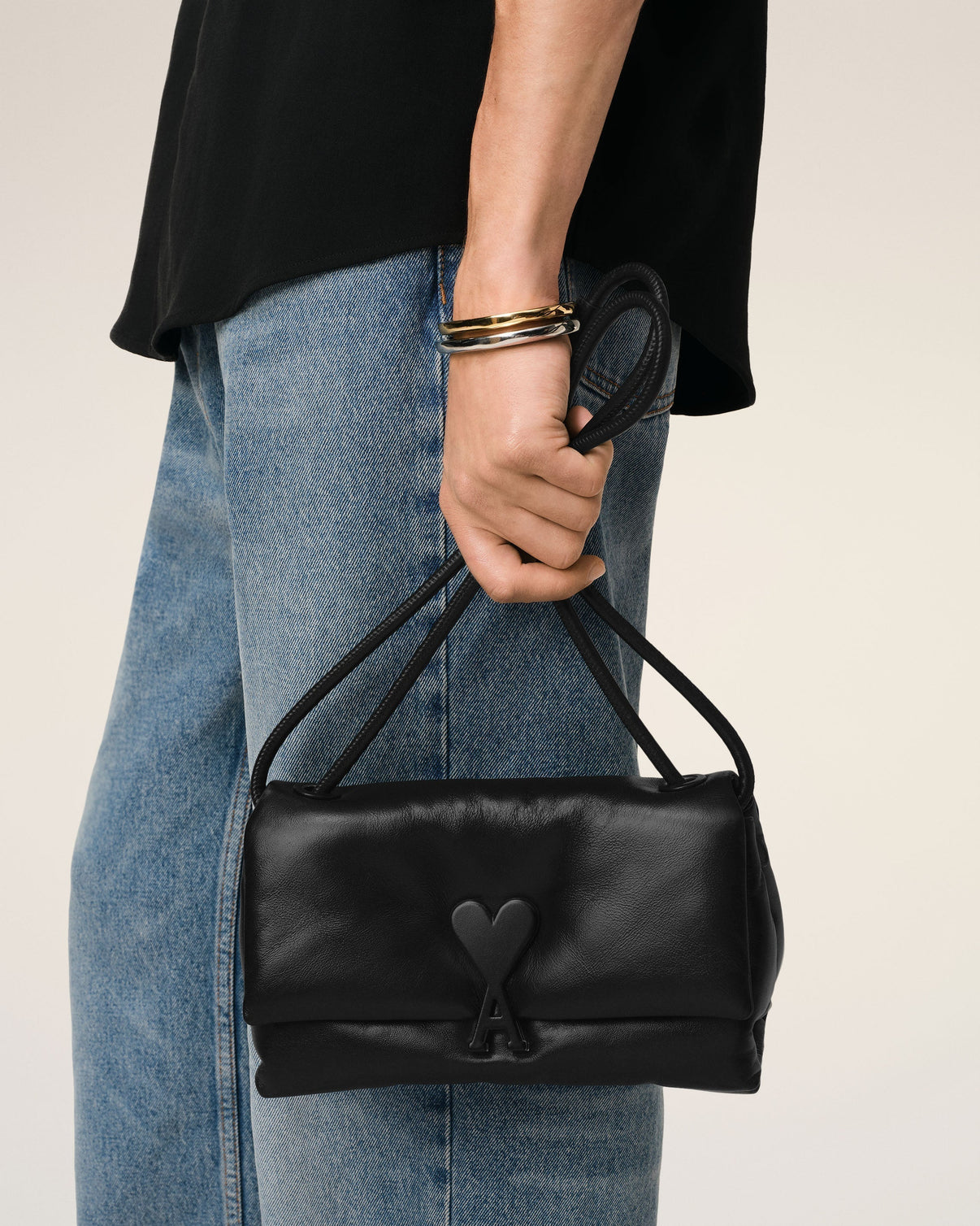 Black Smooth Leather Voulez Vous Bag