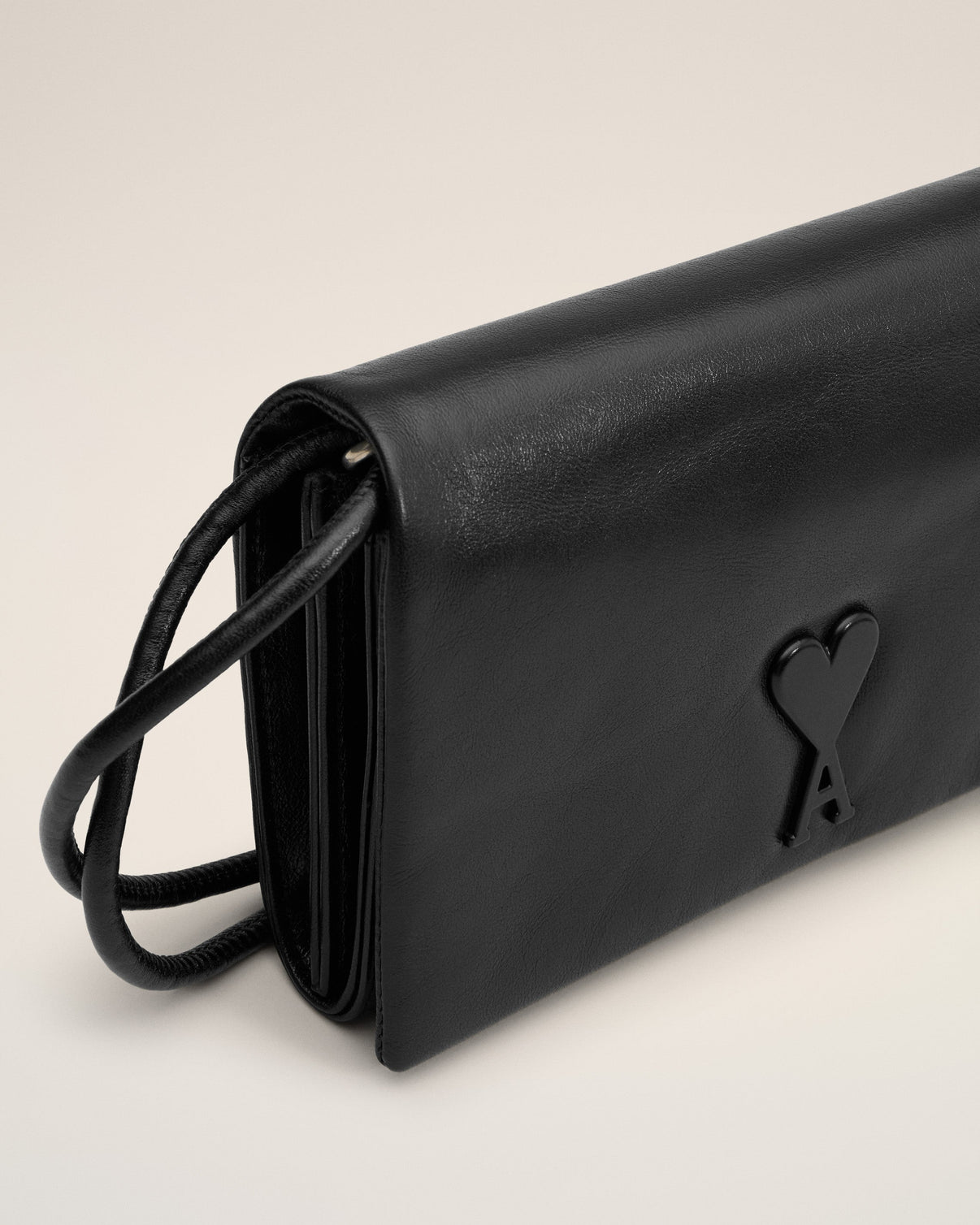 Black Smooth Leather Voulez Vous Wallet Strap