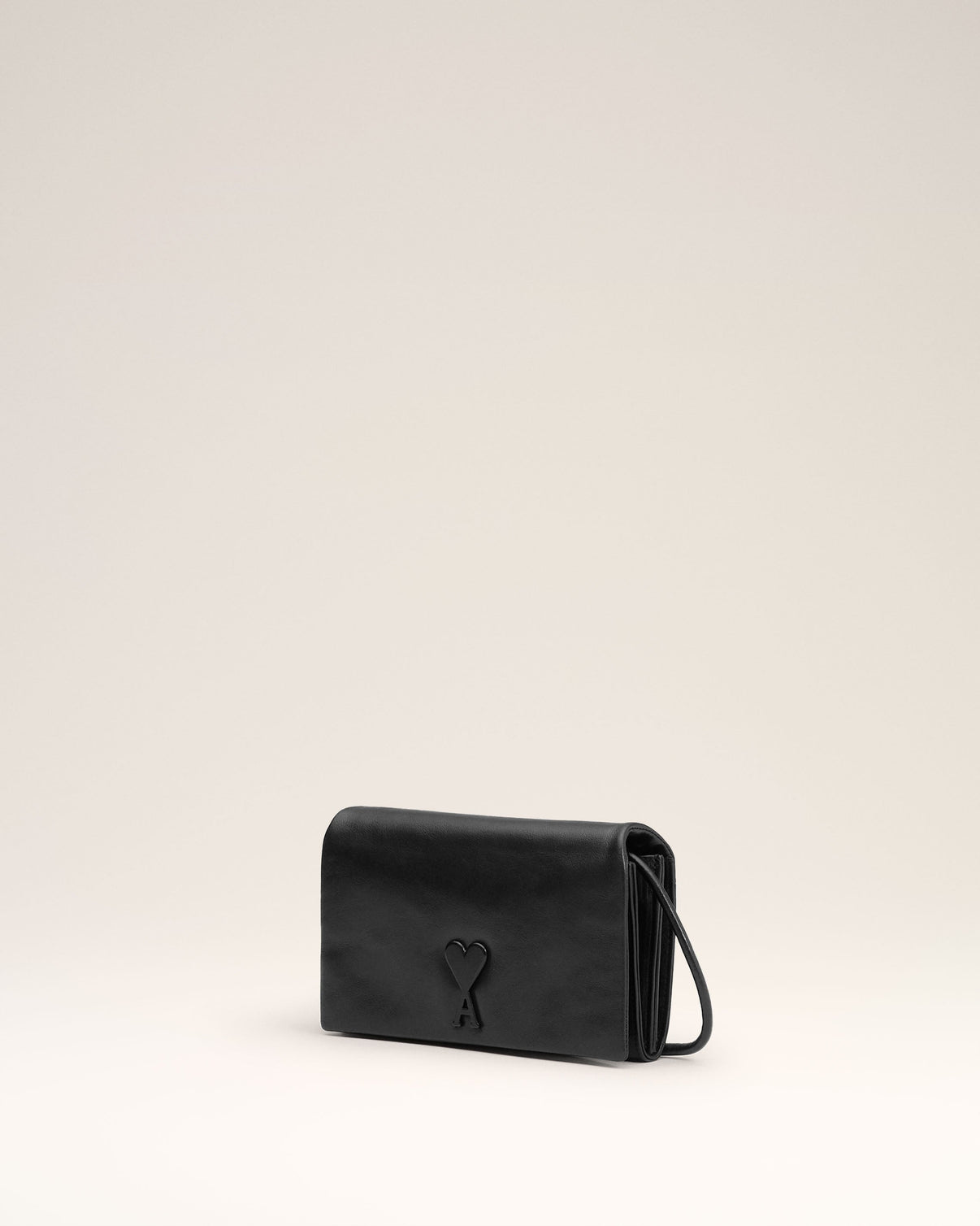 Black Smooth Leather Voulez Vous Wallet Strap